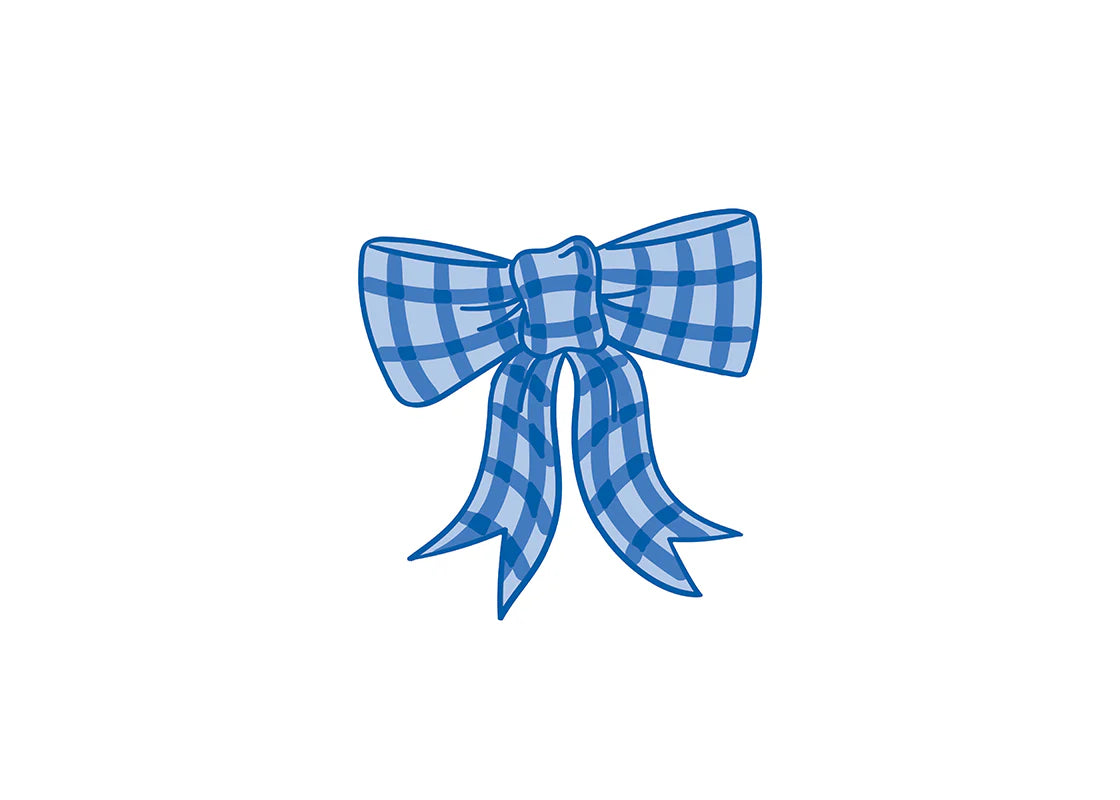 HAPPY EVERYTHING BLUE GINGHAM BOW MINI ATTACHMENT