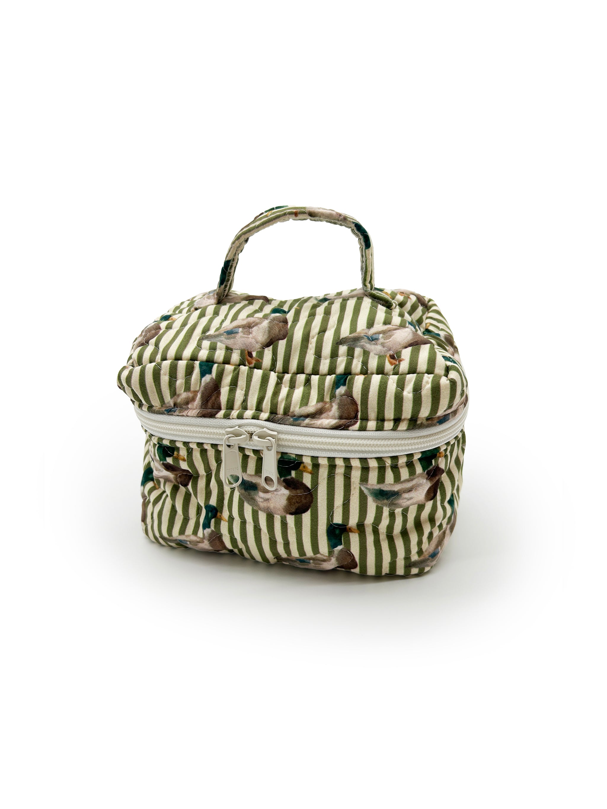 Ida Mae Mallory Ducks Icon Olive Linen Quilted Travel Case - view 1 of 2