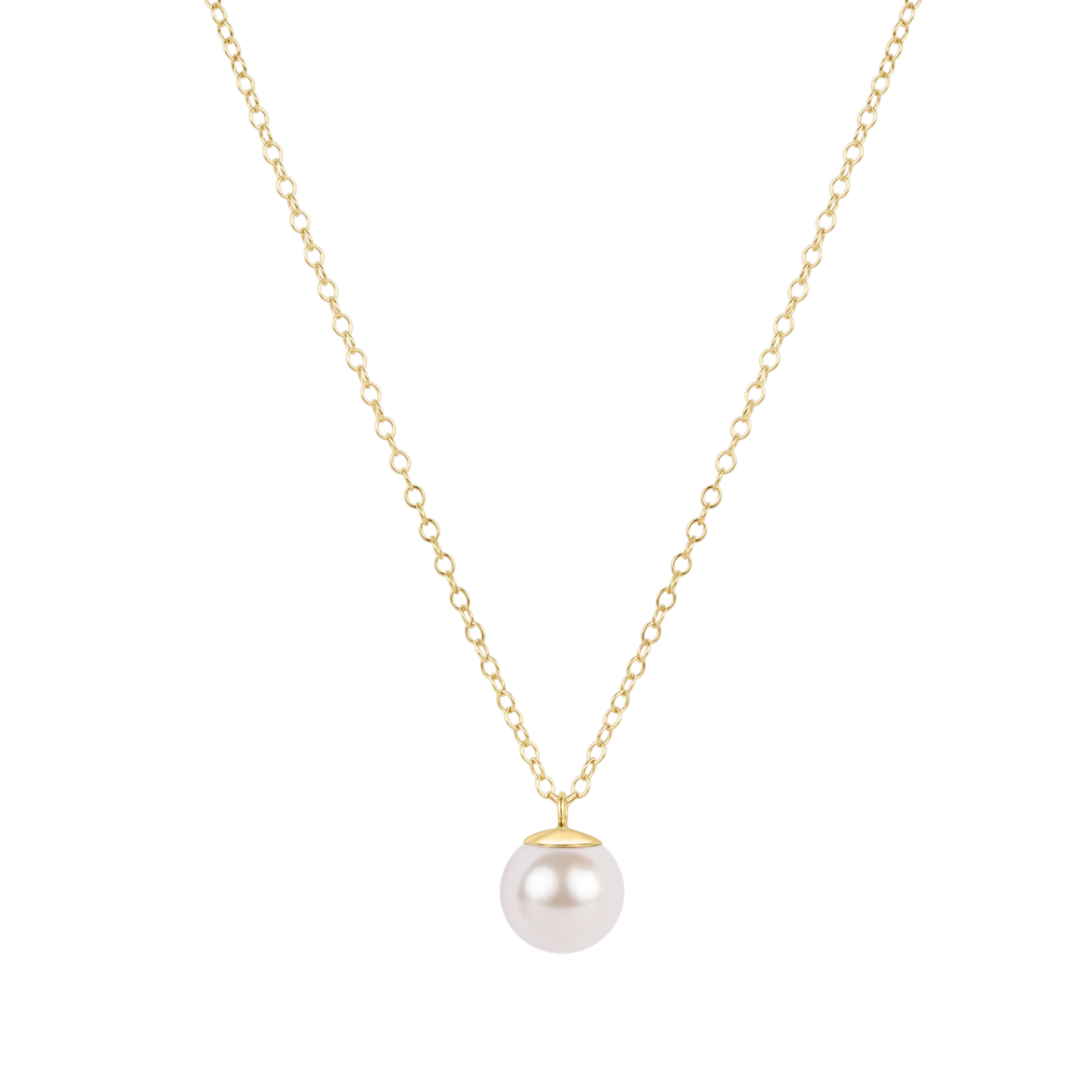 16" Necklace Gold Classic Pearl Charm by enewton