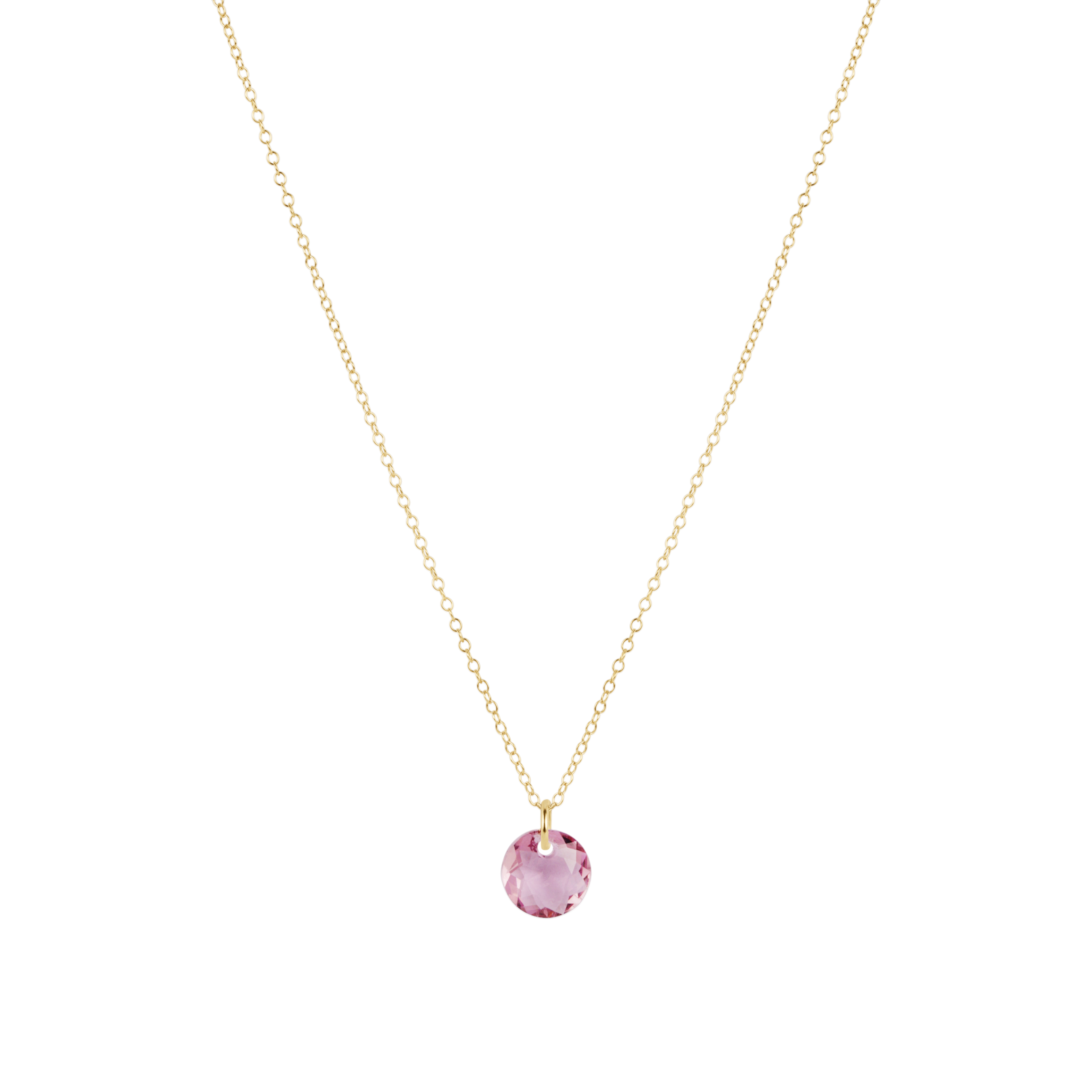 16" Necklace Gold - Reflection Small Charm - 02