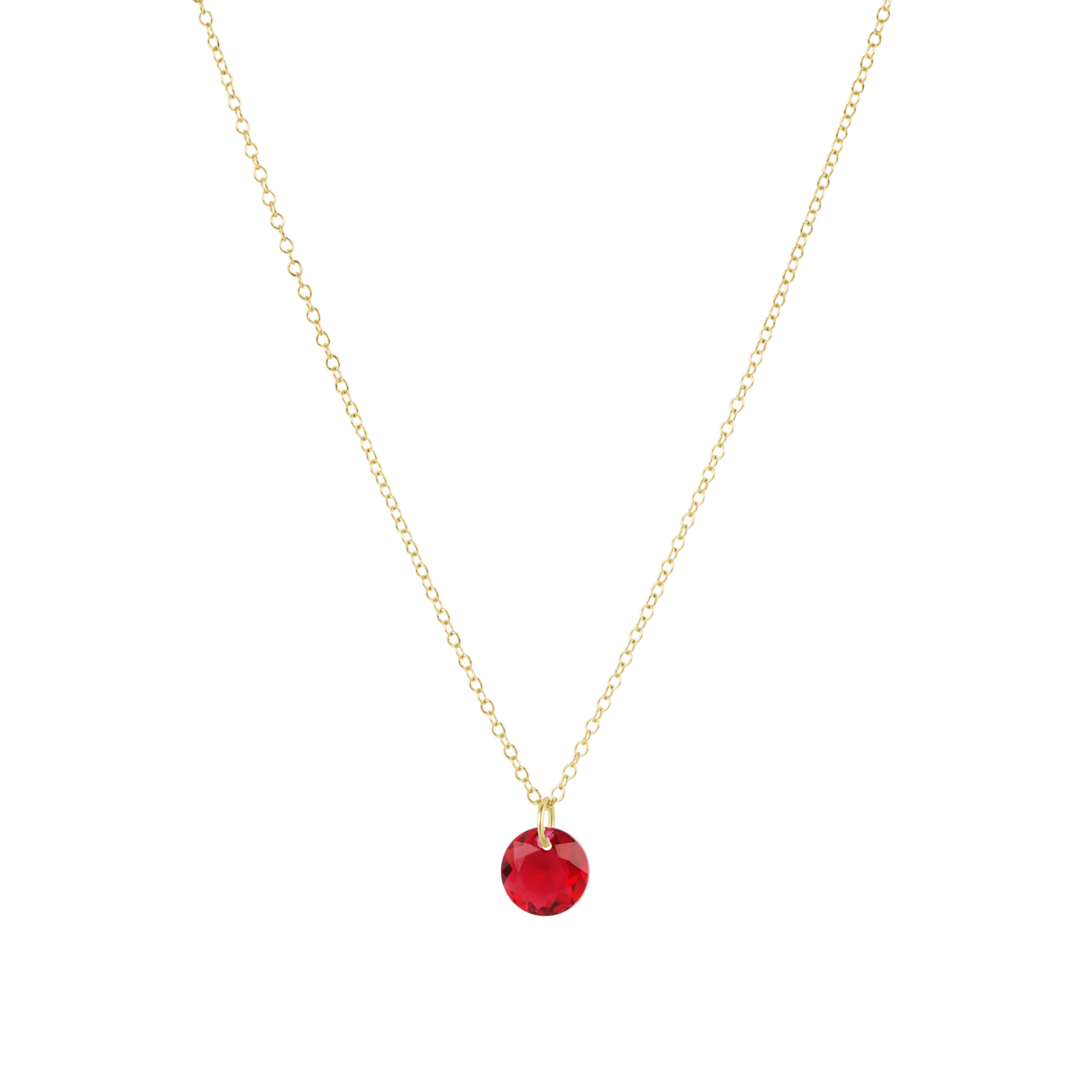 16" Necklace Gold - Reflection Small Charm - 07