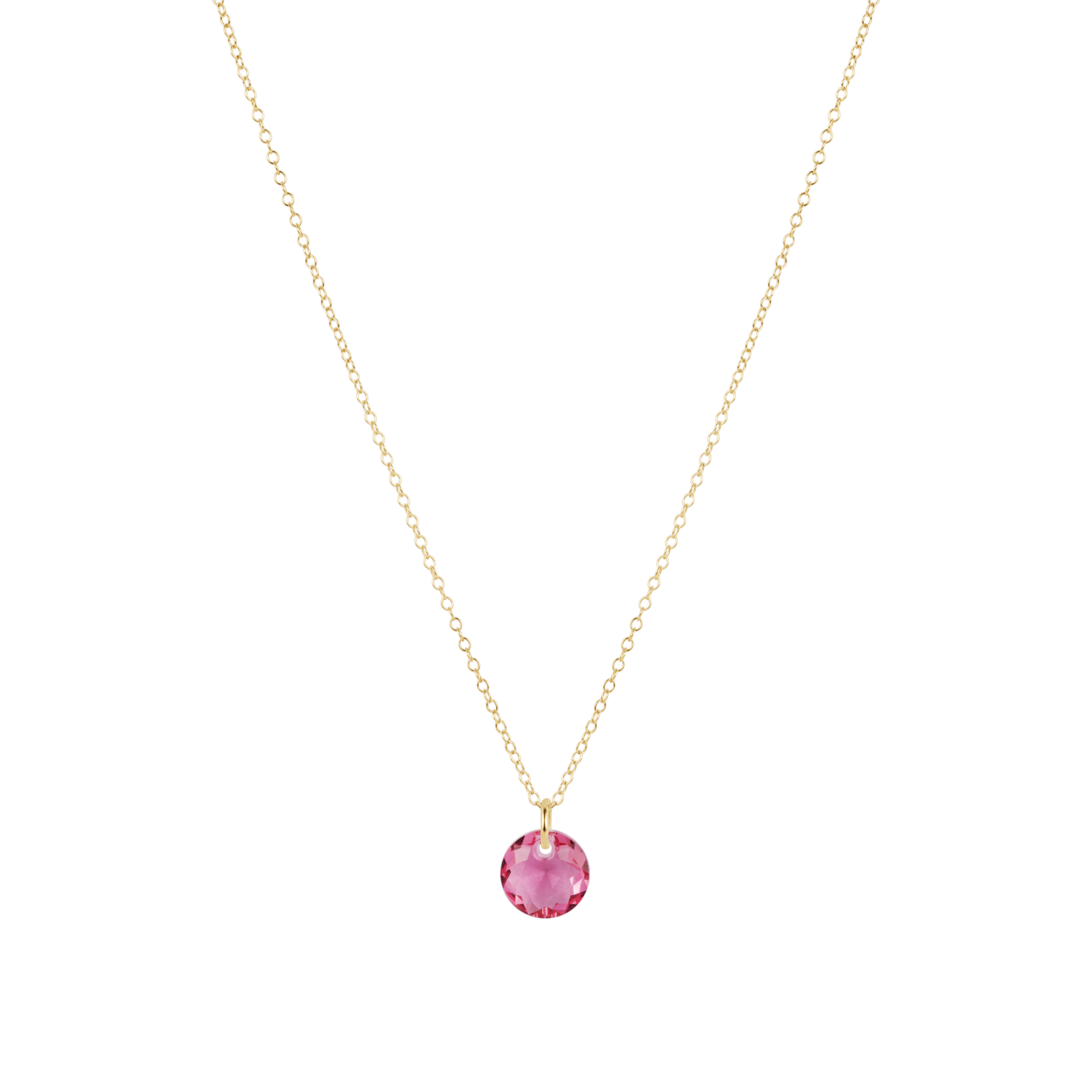 16" Necklace Gold - Reflection Small Charm - 10