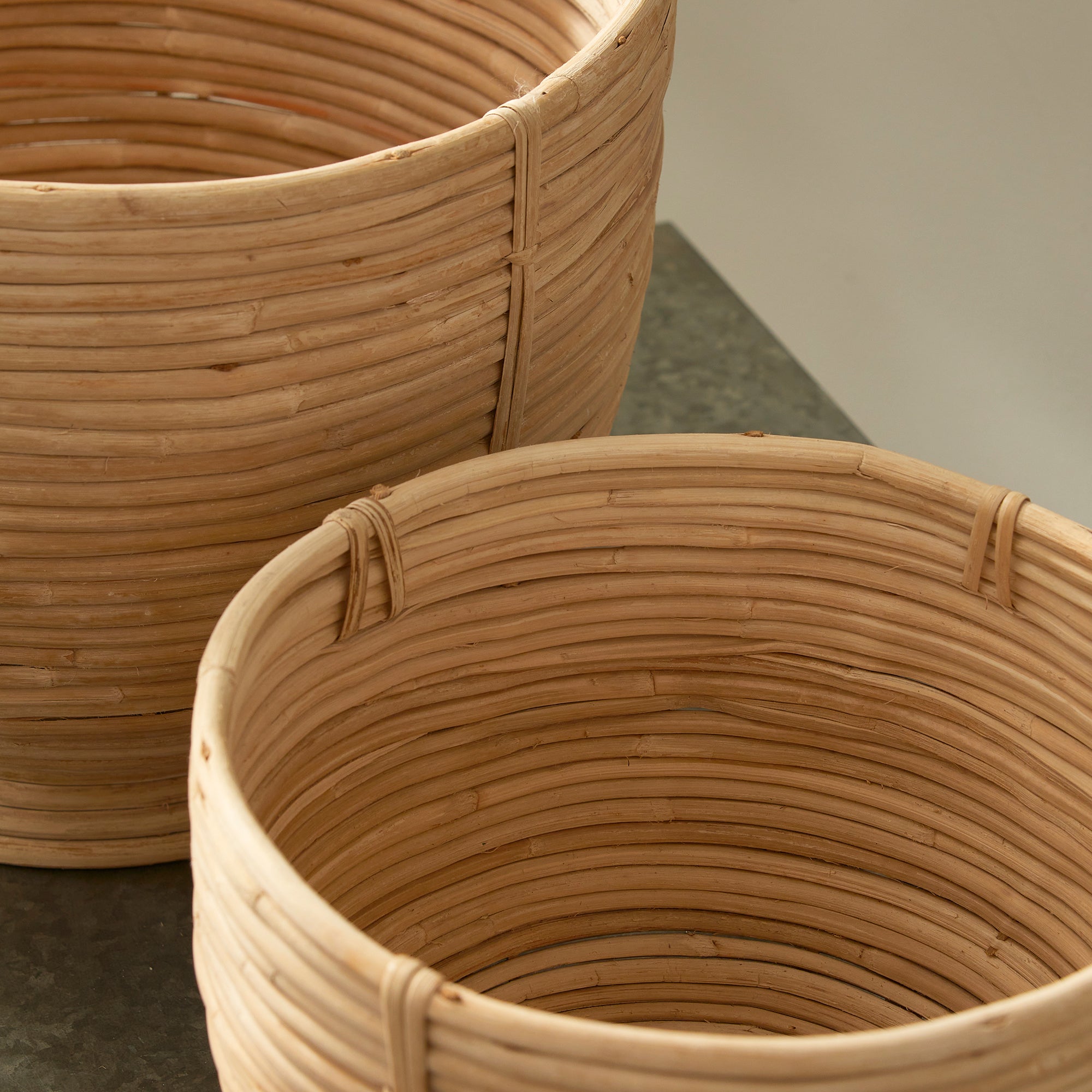 Cane Rattan Decorative Footed Bowls, Set Of 2 - View 6