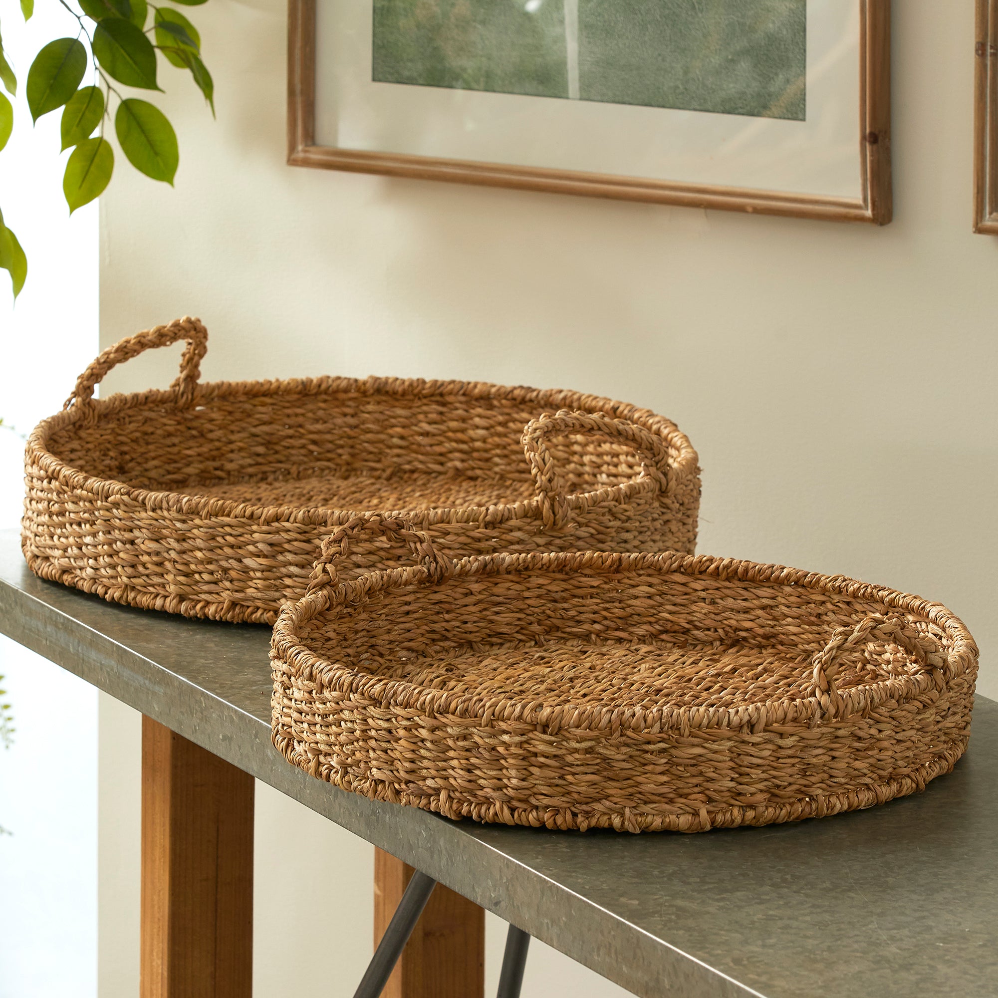 SEAGRASS ROUND TRAYS, SET OF 2 - view 3