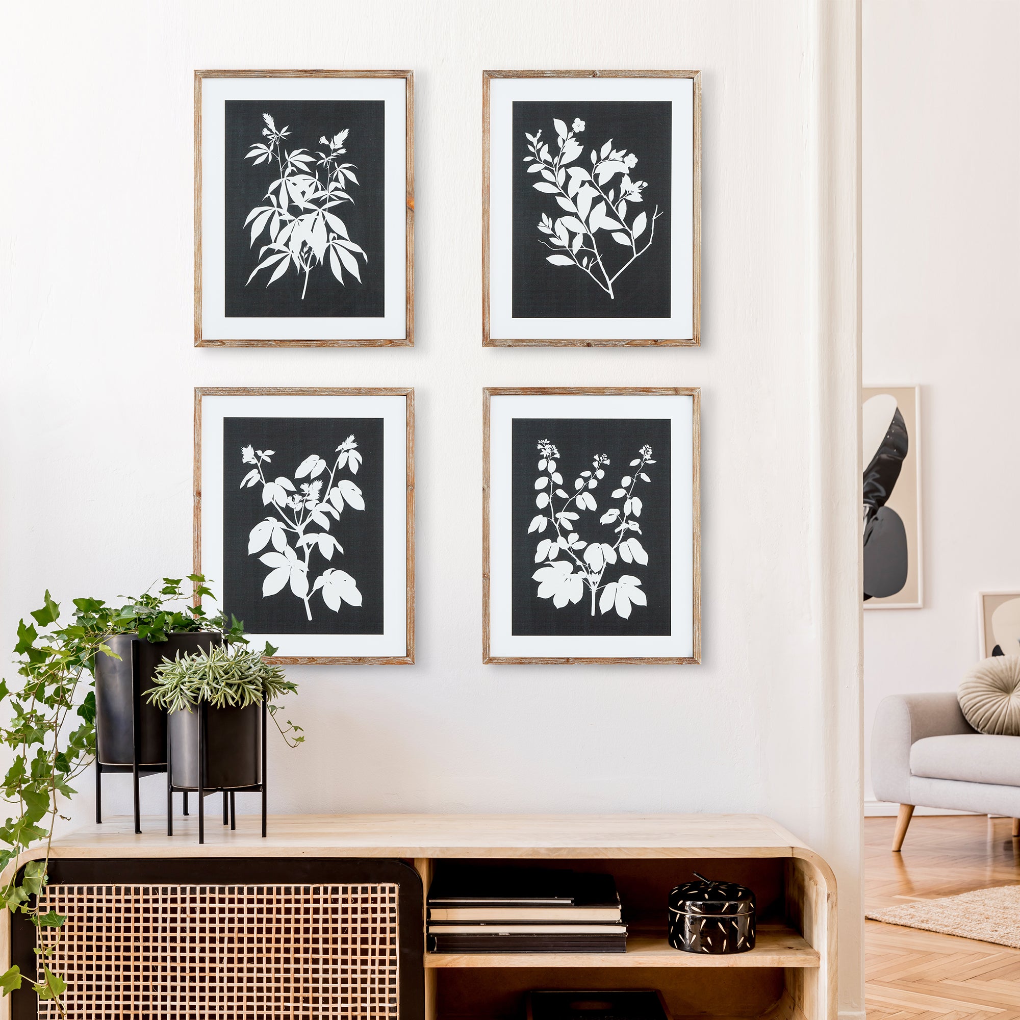 Monochrome Botanical Prints, Set Of 4 - View 4