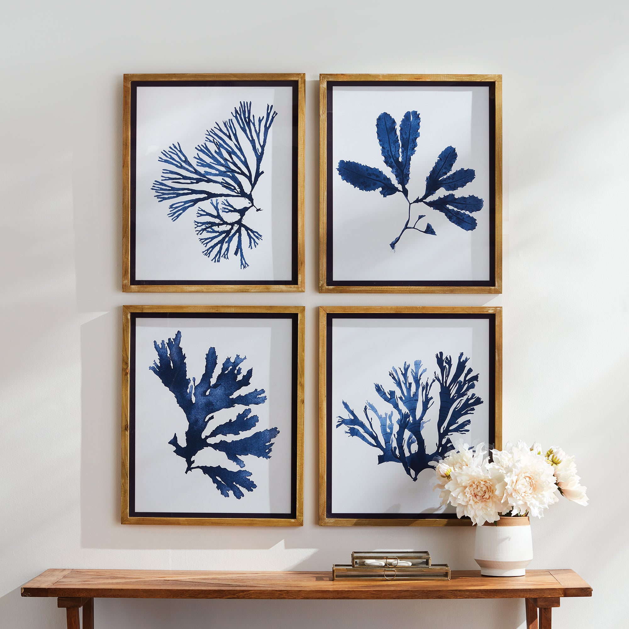 Indigo Seaweed Prints, Set Of 4 - View 3