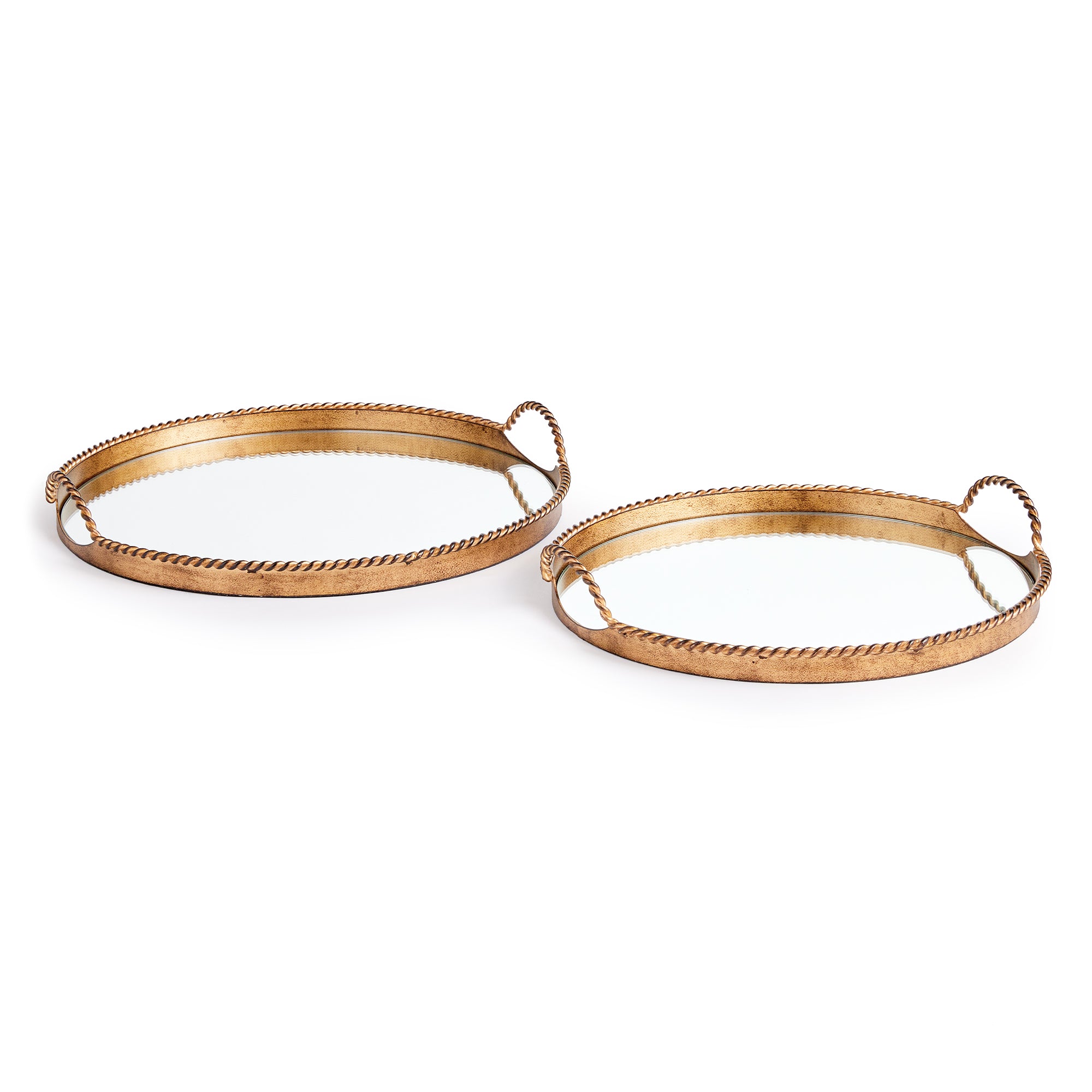 BRAIDEN DECORATIVE MIRRORED TRAYS, SET OF 2 BY NAPA HOME & GARDEN