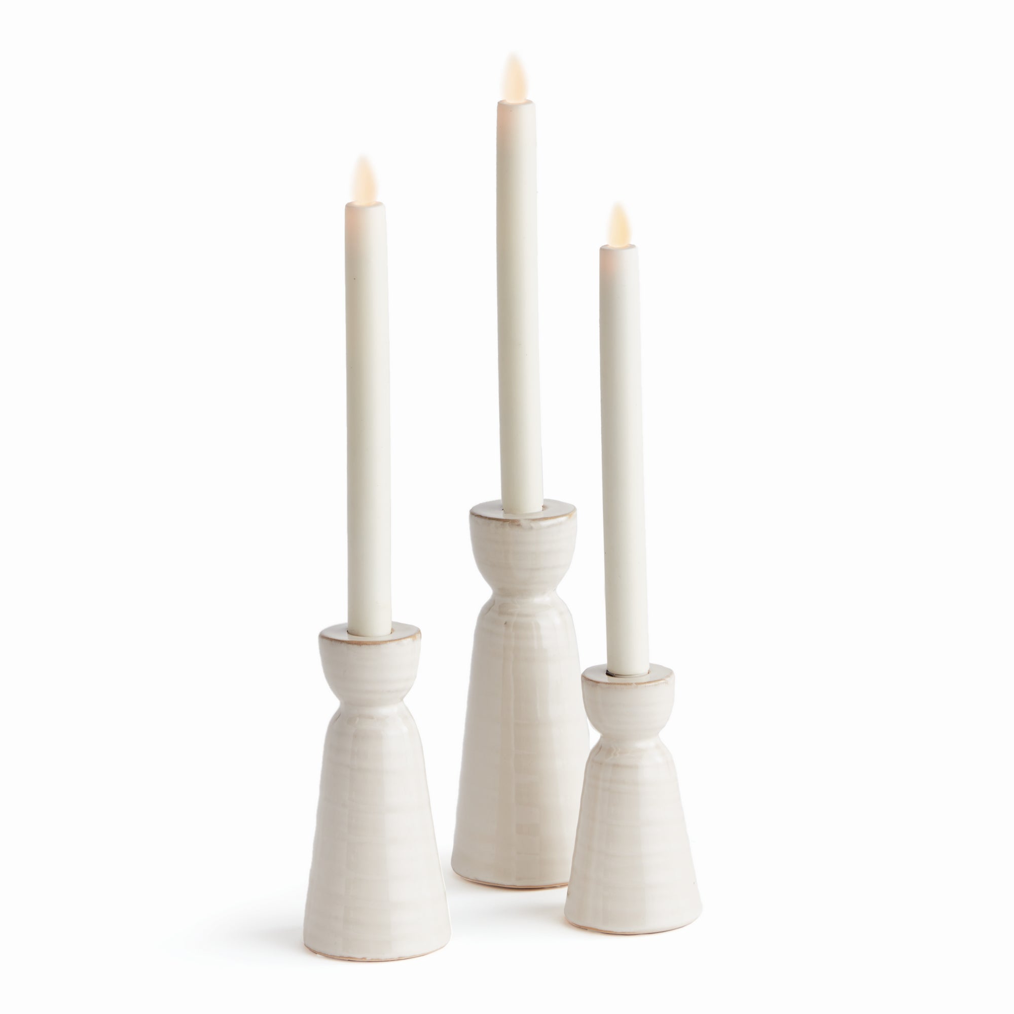 LIBBEY TAPER HOLDERS, SET OF 3