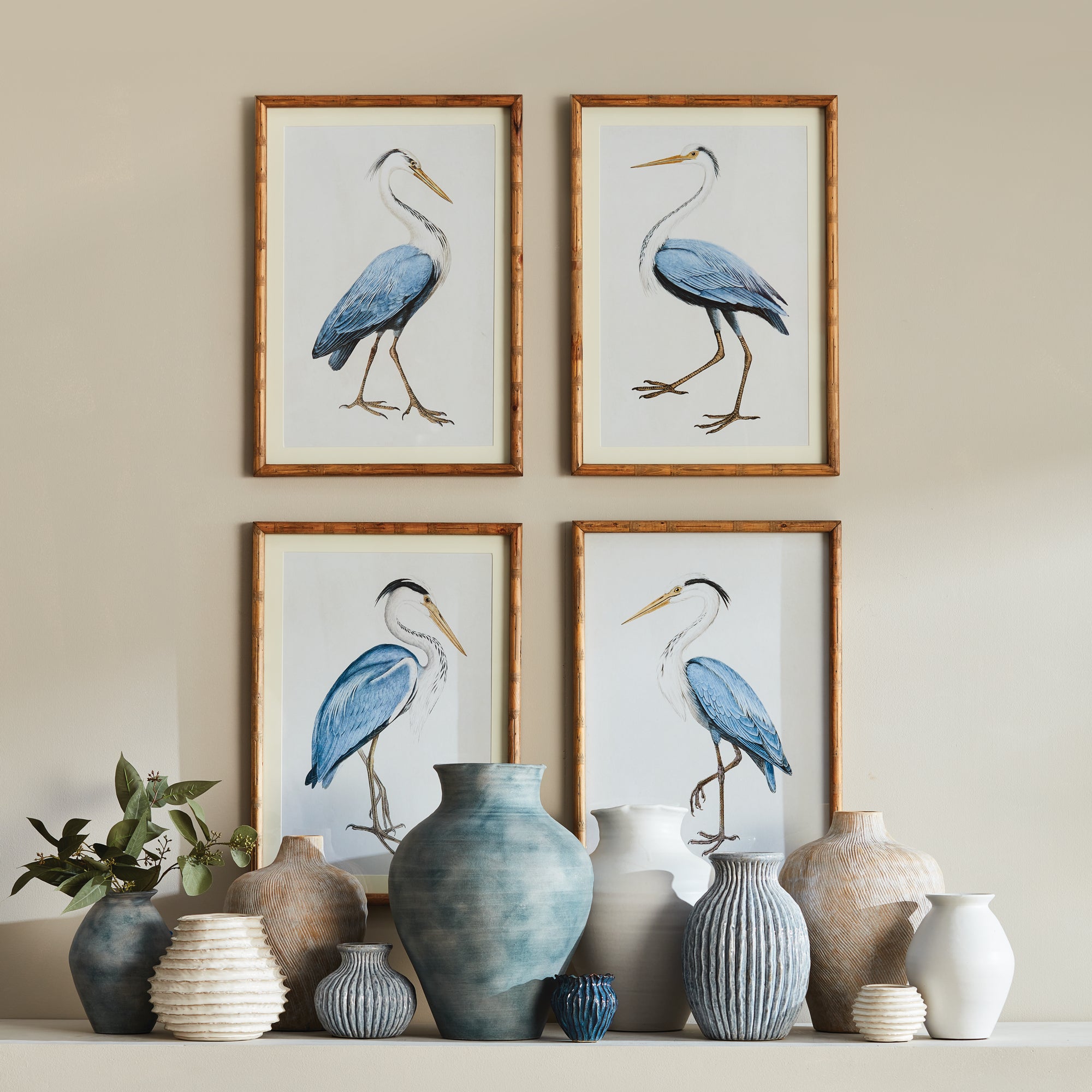 ELEGANT BLUE HERON PRINTS, SET OF 4 - view 3