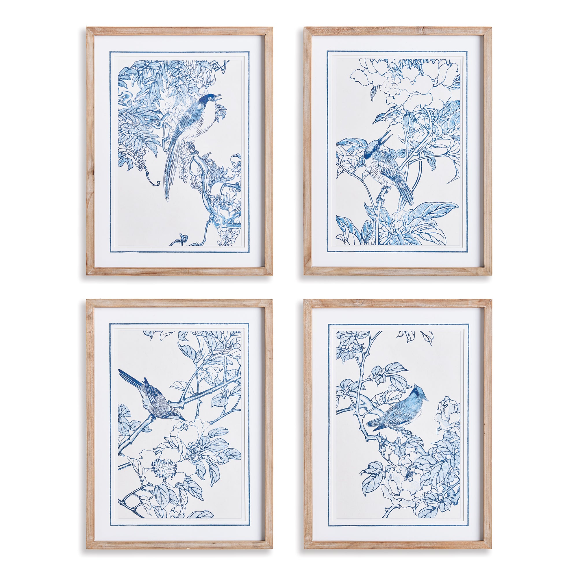 MONOCHROMATIC BIRD STUDY, SET OF 4