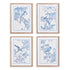 MONOCHROMATIC BIRD STUDY, SET OF 4