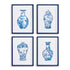 Ornamental Urns In Blue, Set Of 4