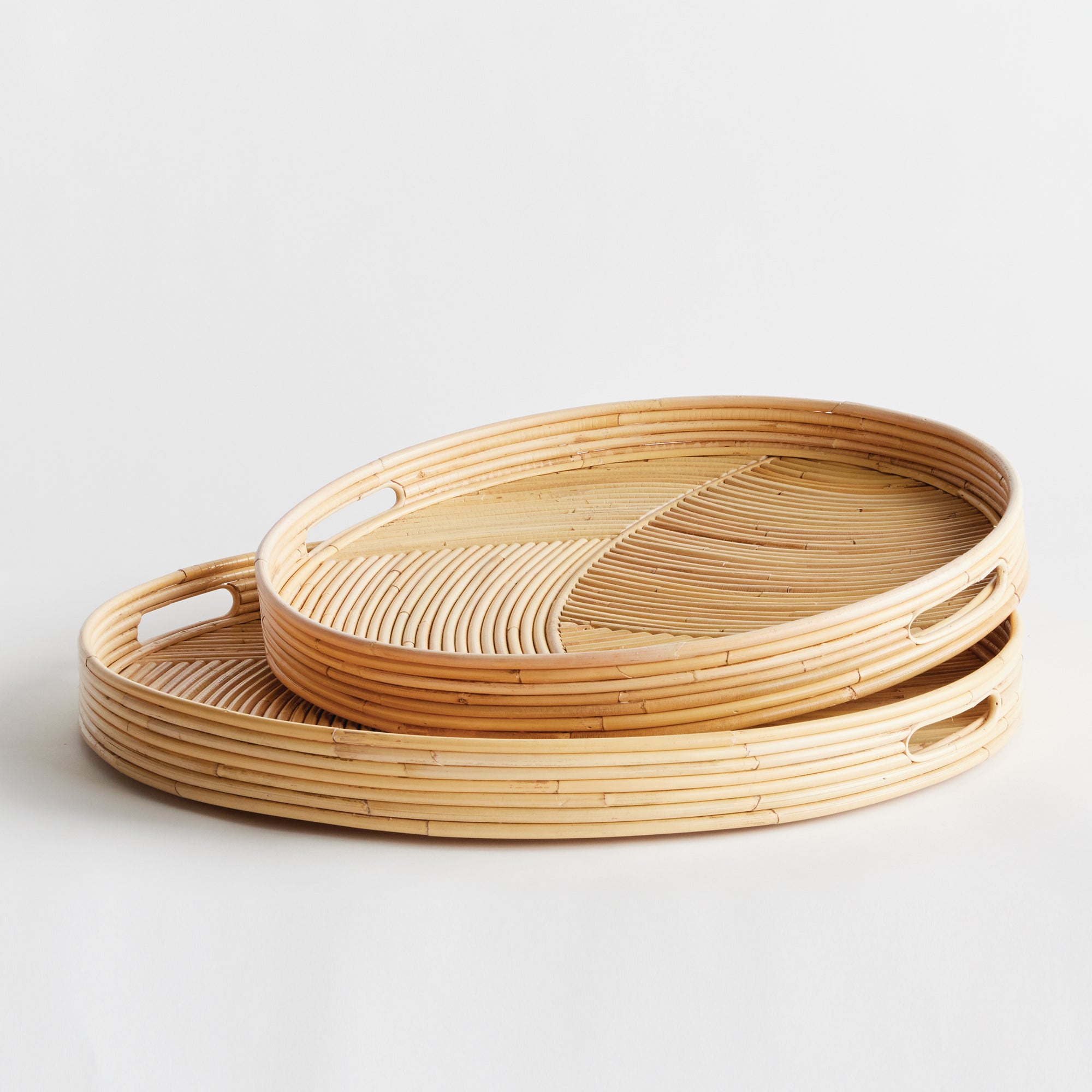 JELANI CANE ROUND TRAYS, SET OF 2 - view 2