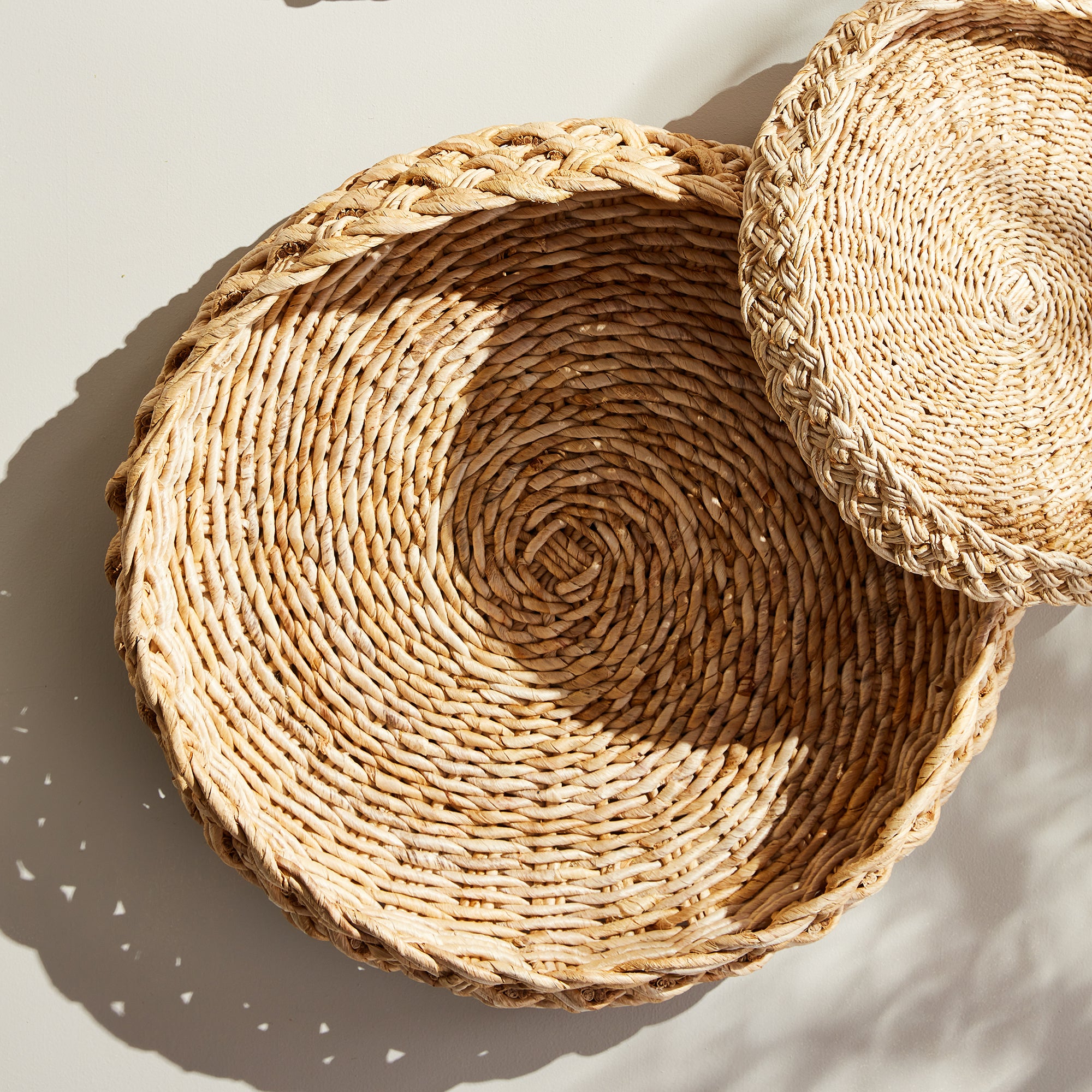 ABACA FRENCH BRAIDED BASKETS, SET OF 2 - view 7