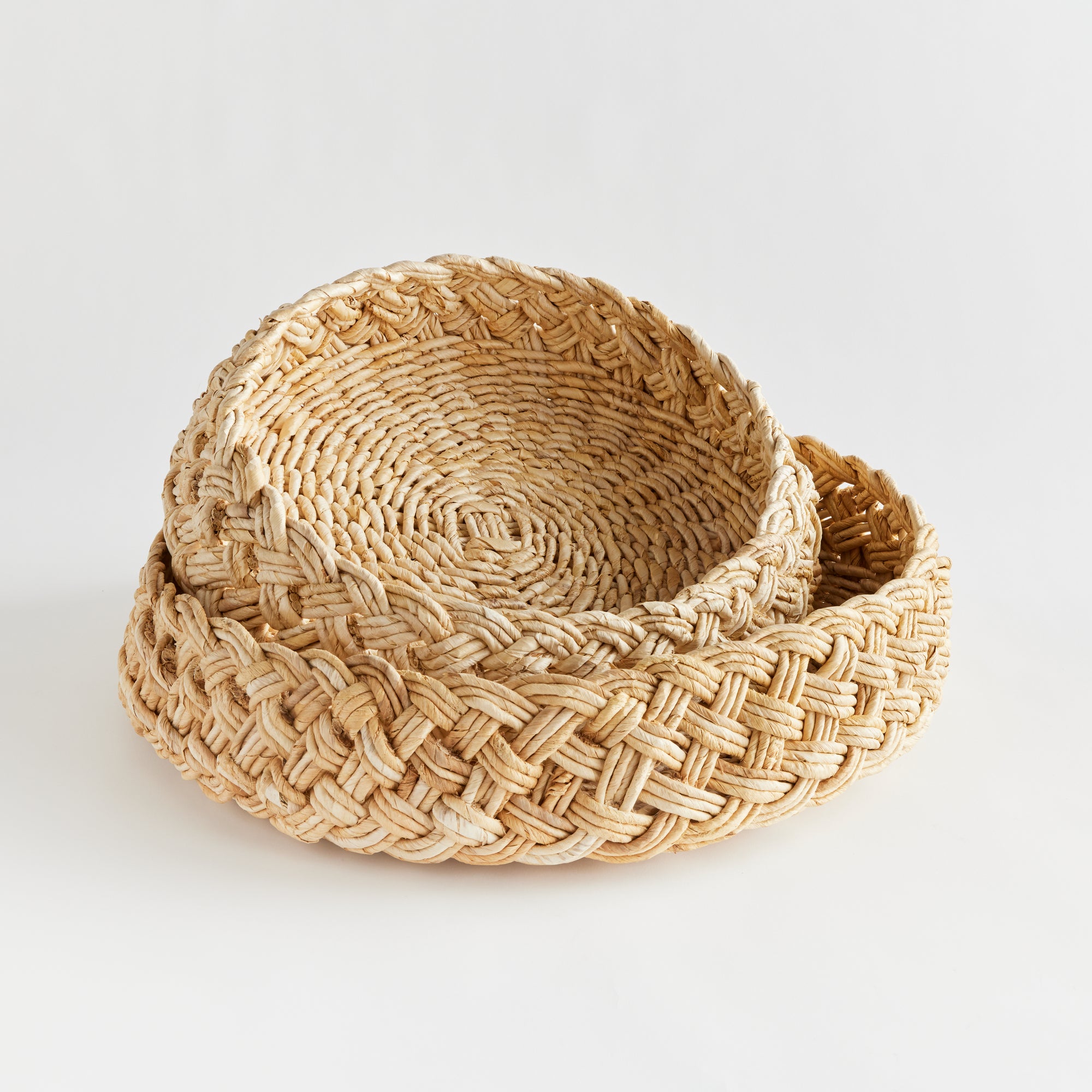 ABACA FRENCH BRAIDED BASKETS, SET OF 2 - view 2
