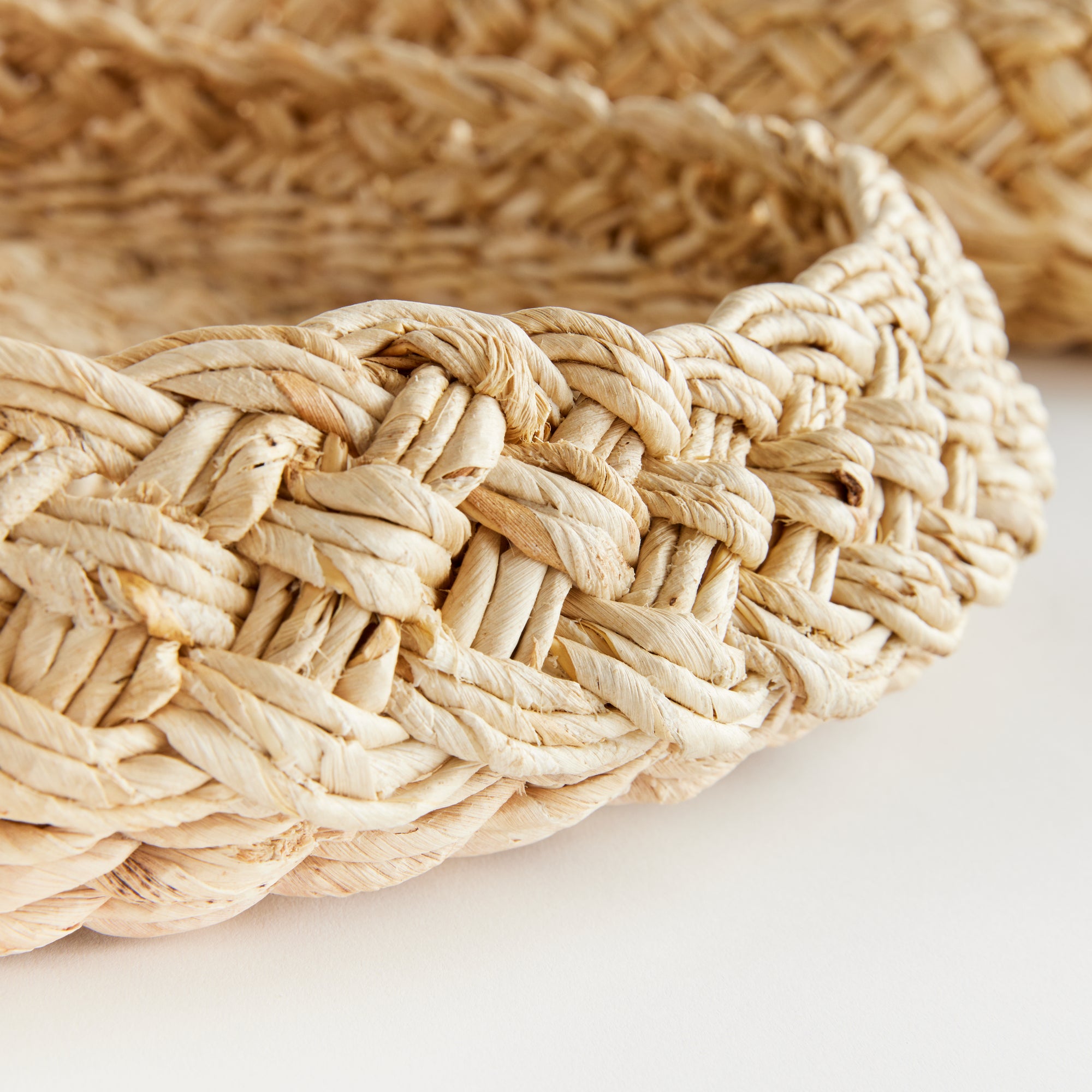 ABACA FRENCH BRAIDED ROUND TRAYS, SET OF 2 - view 3
