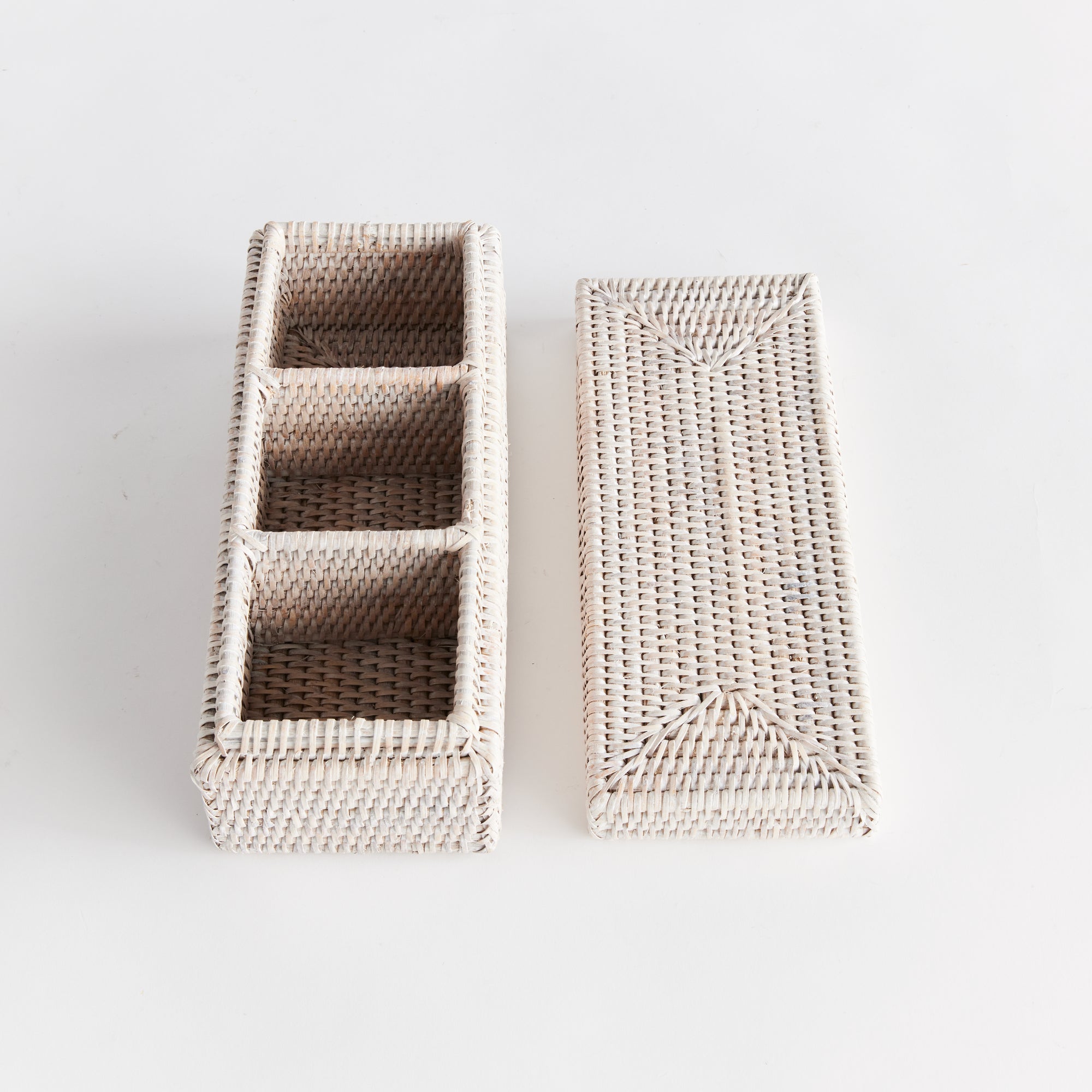 Burma Rattan 3-Compartment Lidded Box - View 4
