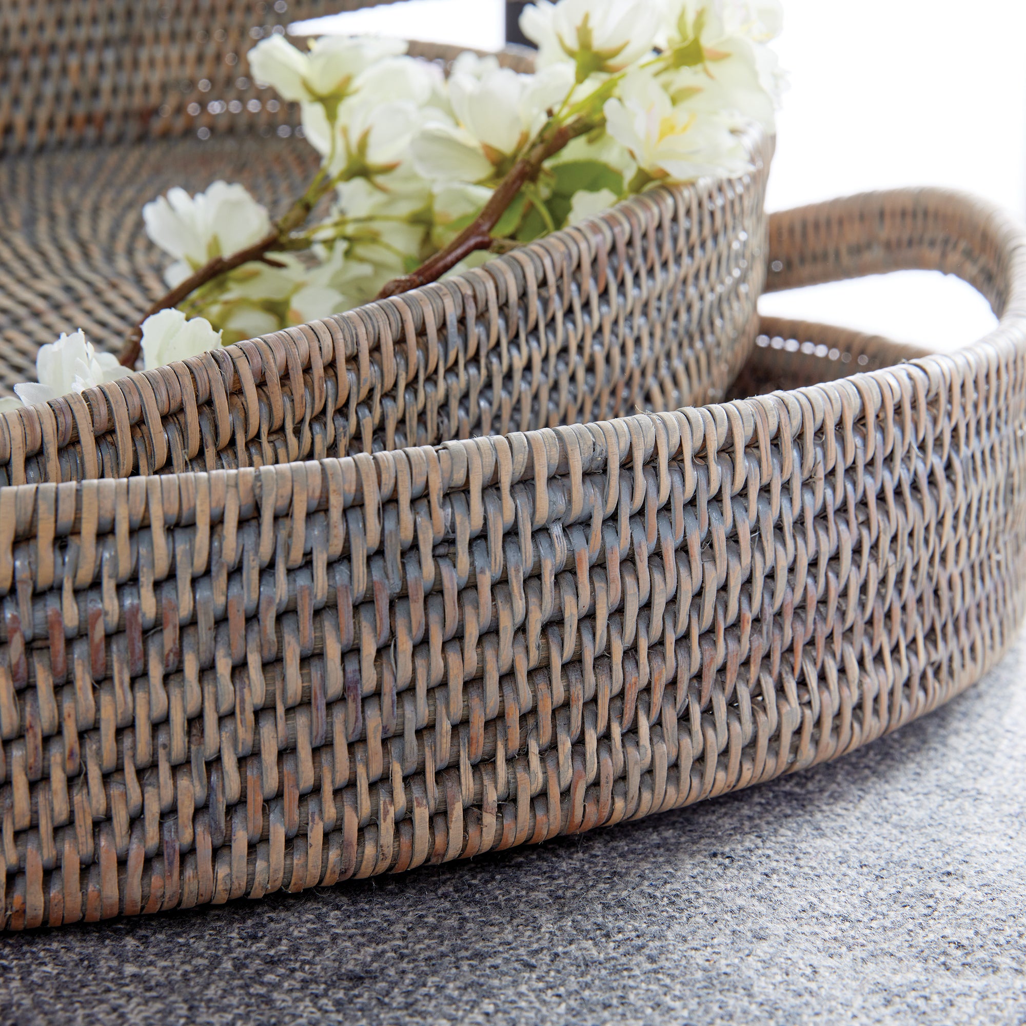 Burma Rattan Oval Serving Trays, Set Of 3 - View 7