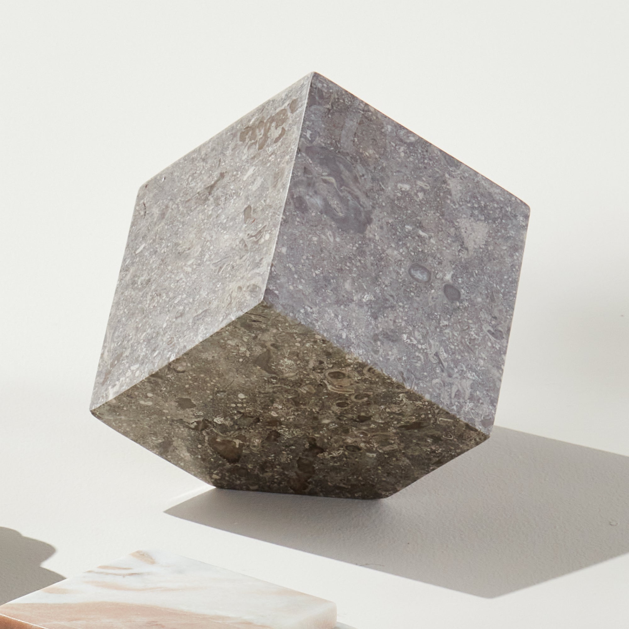 Abstract Marble Cube Sculpture - View 4