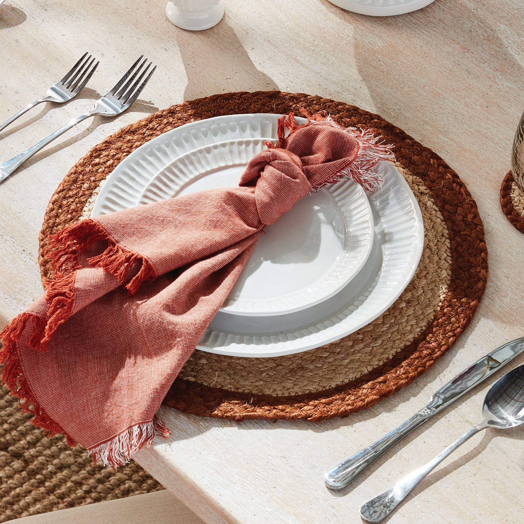 Jute Coil Round Placemats, Set Of 8 - View 4