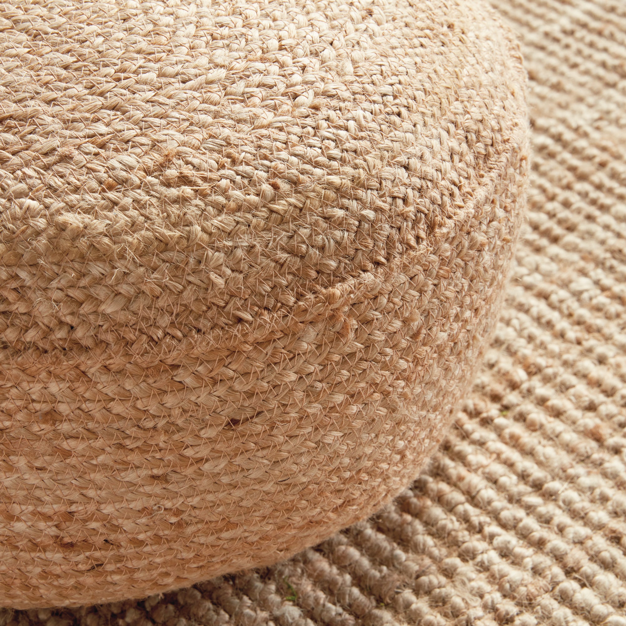 Jute Round Pouf - View 3