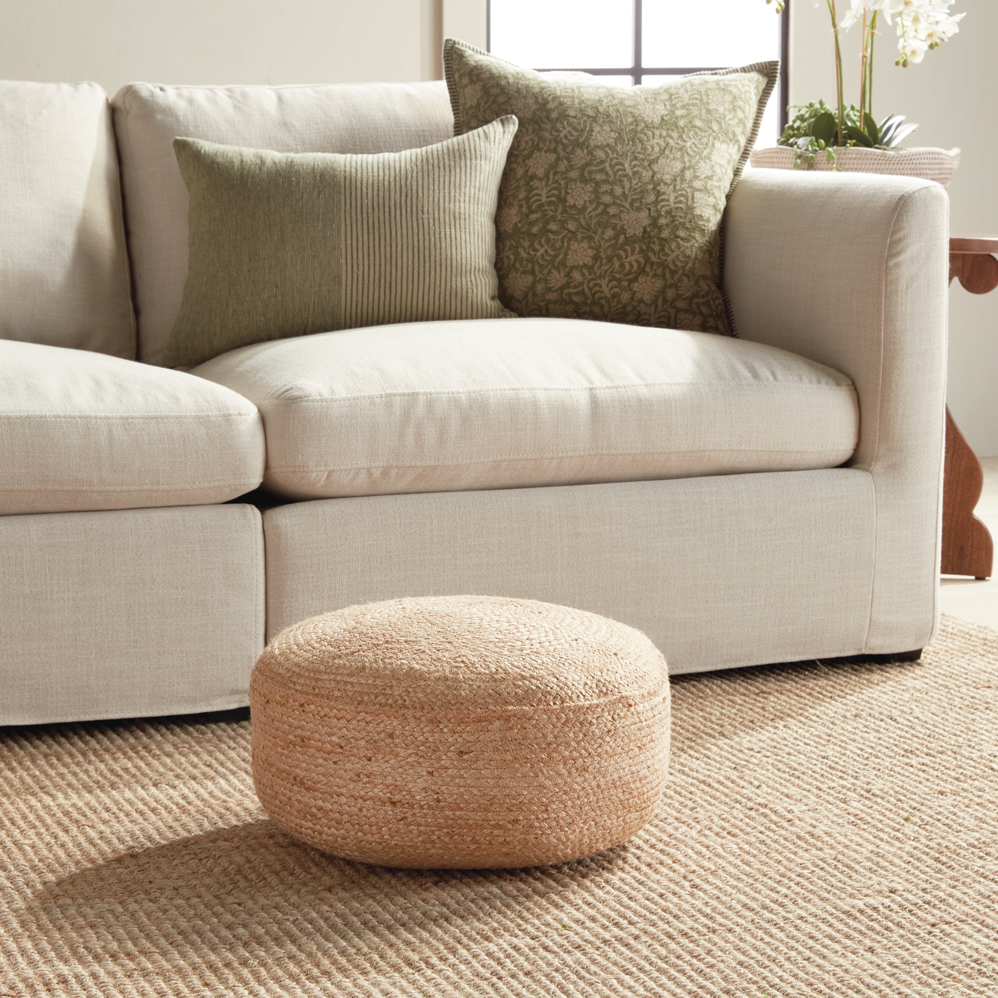 Jute Round Pouf - View 4