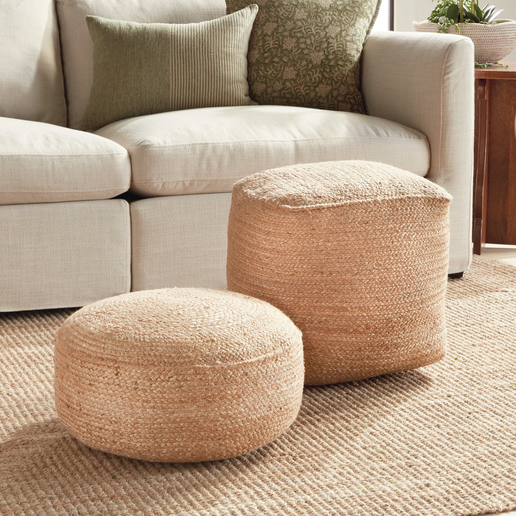 Jute Round Pouf - View 5