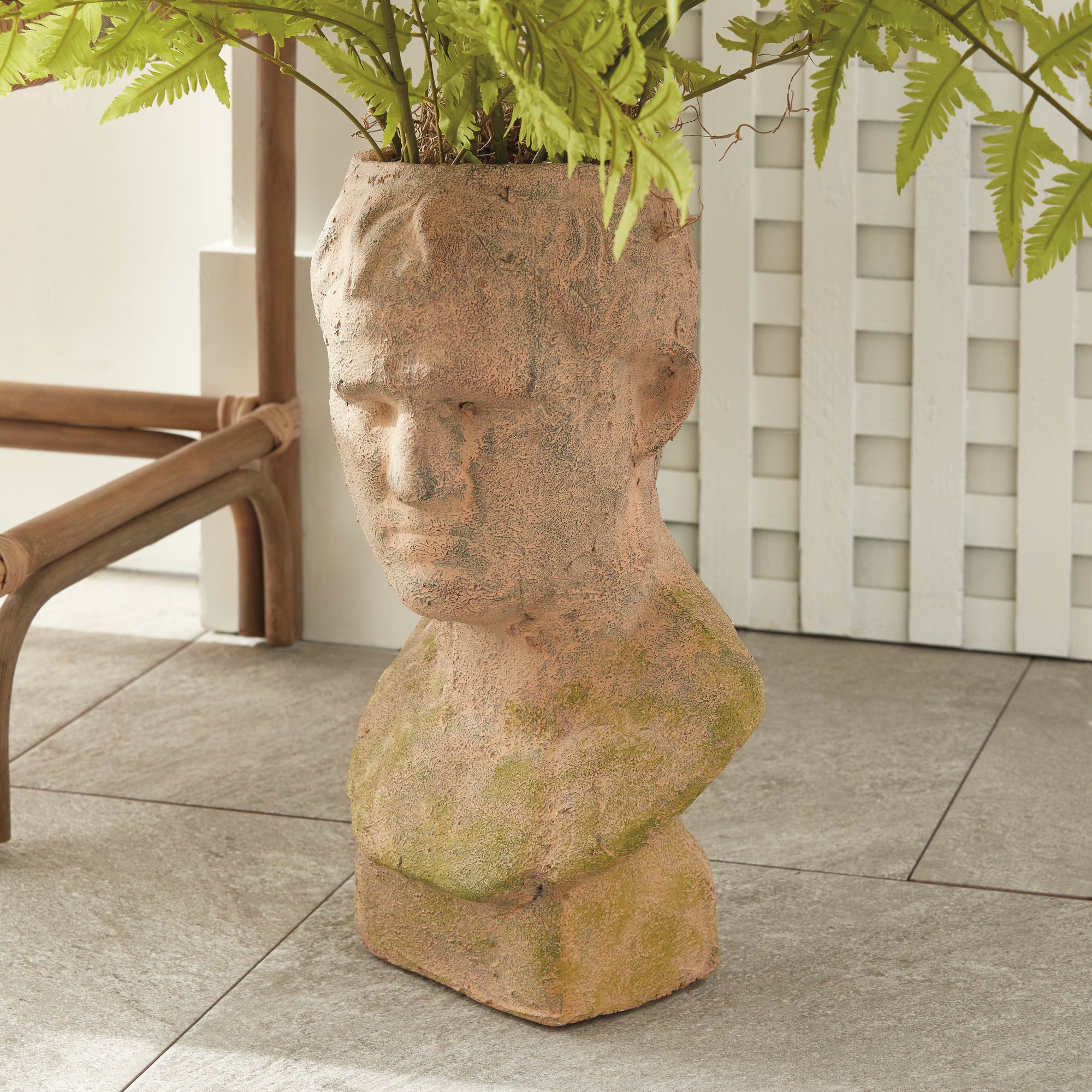 WEATHERED GARDEN MALE BUST PLANTER - view 10