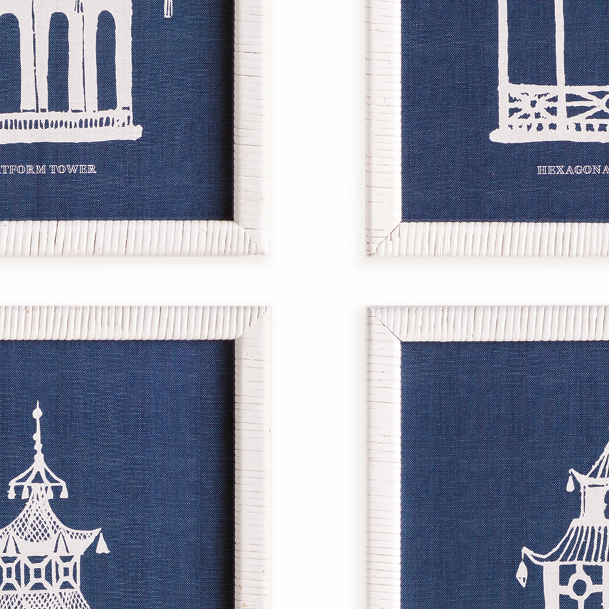 Traditional Pagoda Study, Set Of 4 - View 3
