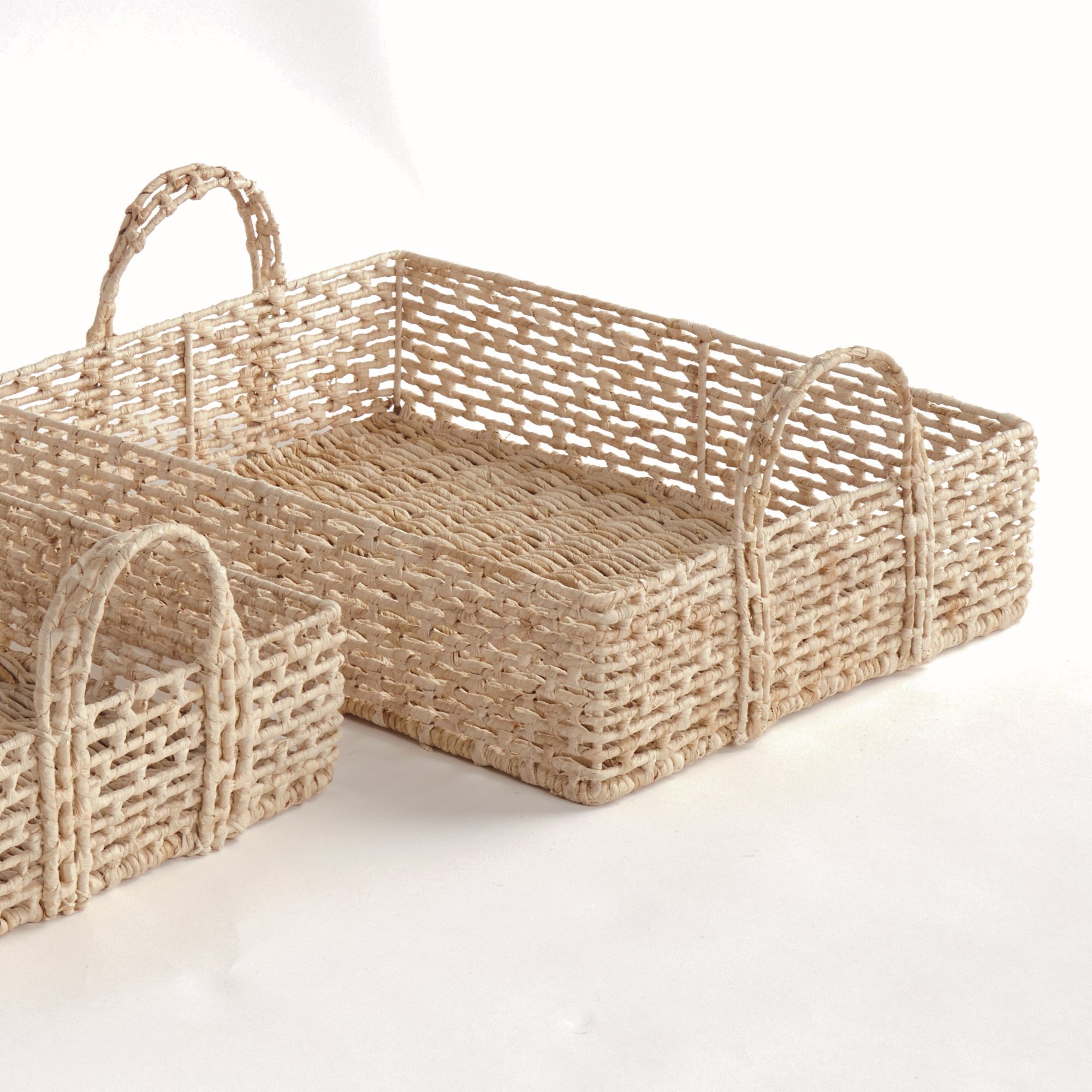 JULIET ABACA NESTING RECTANGULAR TRAYS, SET OF 2 - view 2