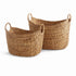 Josette Water Hyacinth Baskets With Handles, Set Of 2