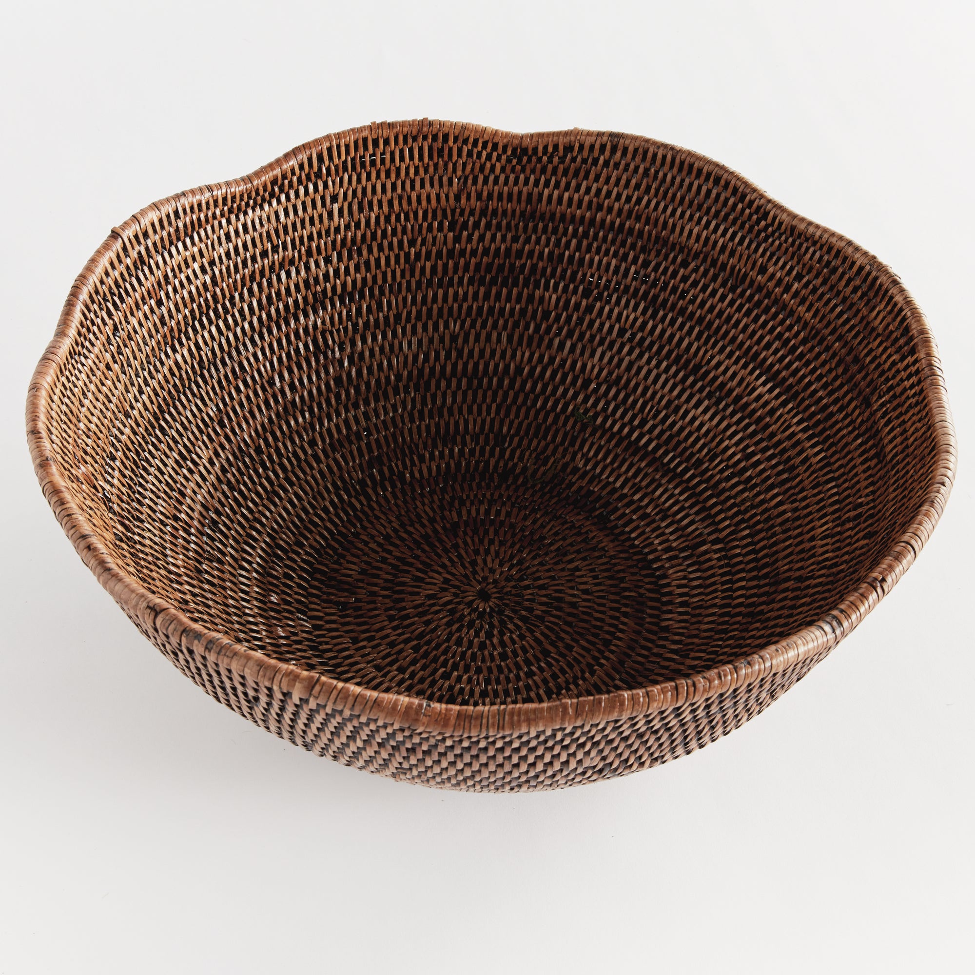 Burma Rattan Scalloped Edge Bowl Large - View 2