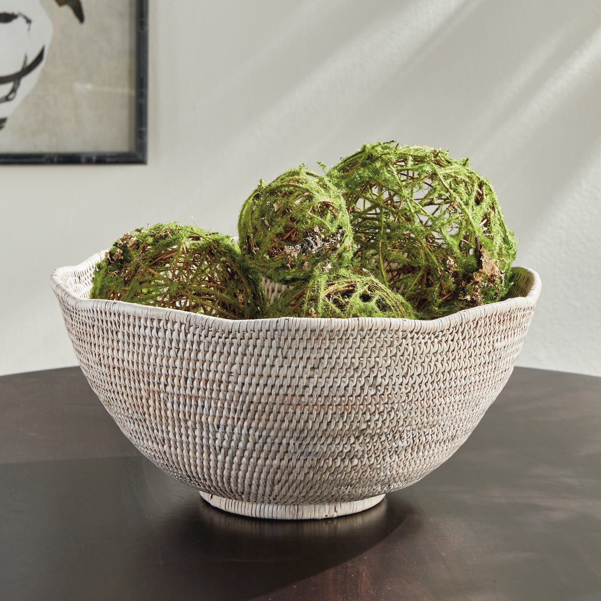 Burma Rattan Scalloped Edge Bowl Large - View 5