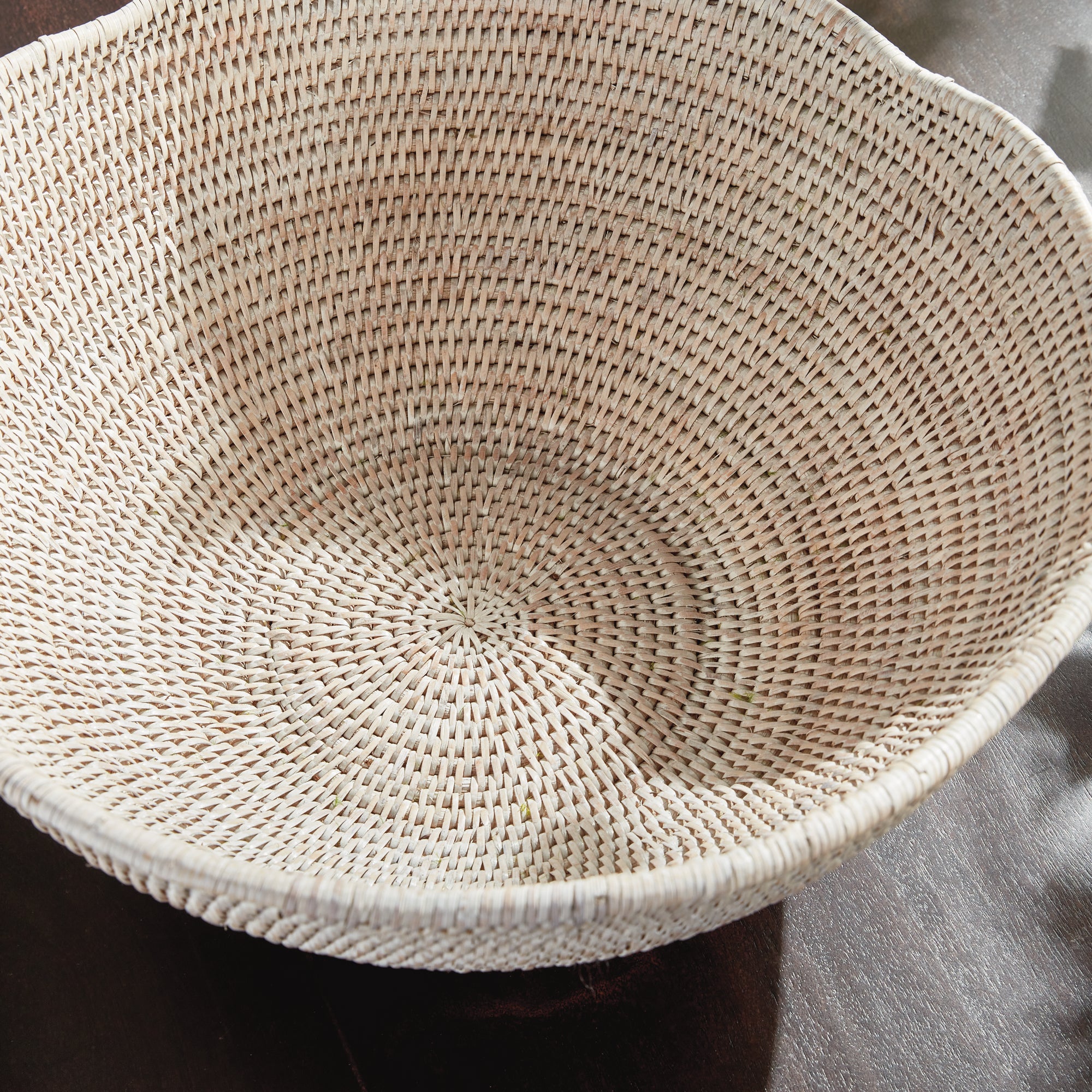 Burma Rattan Scalloped Edge Bowl Large - View 8