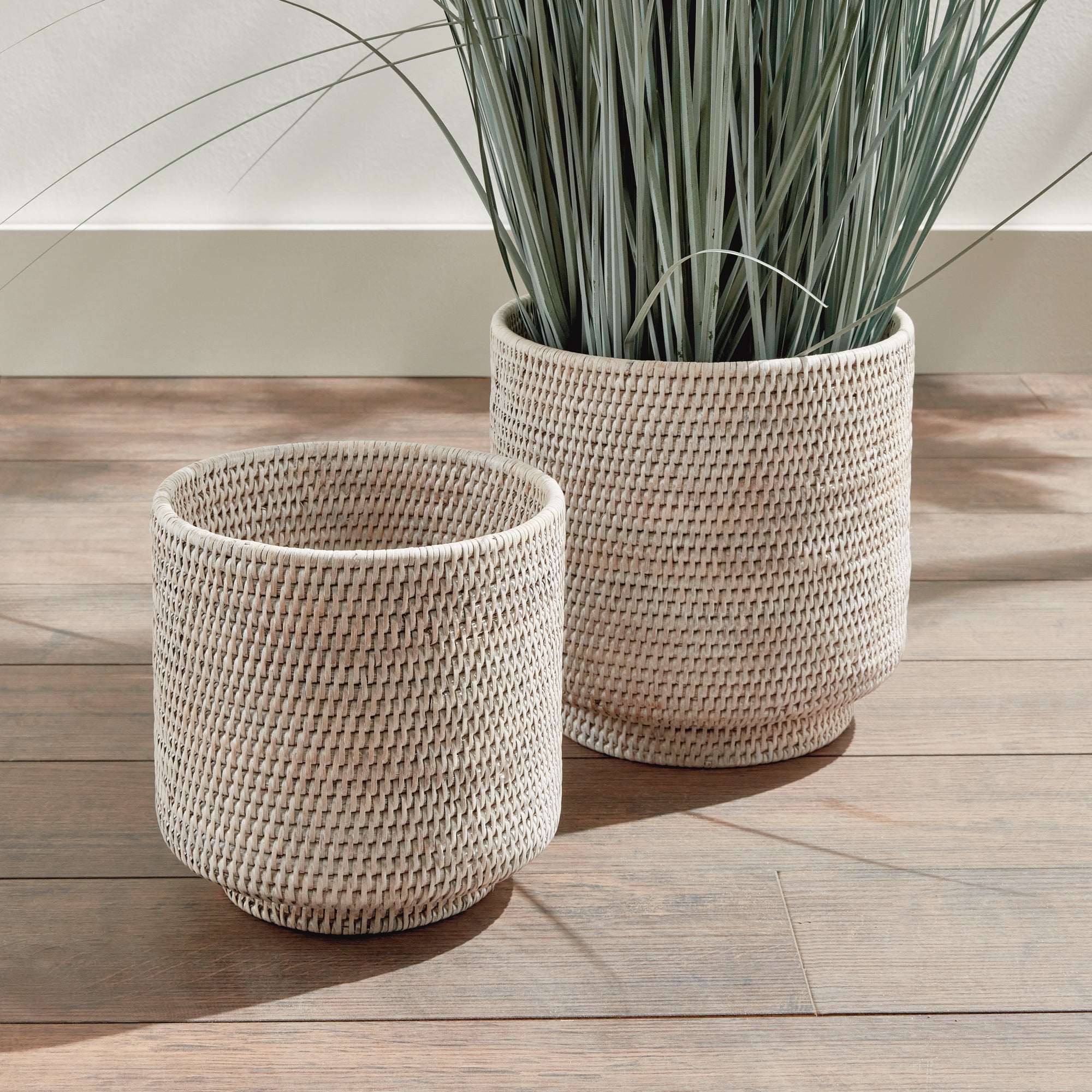 Burma Rattan Cachepots Large, Set Of 2 - View 4