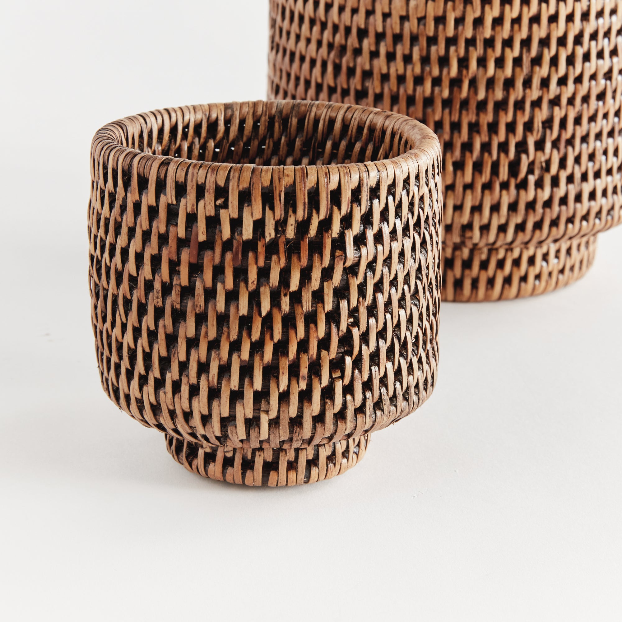 BURMA RATTAN CACHEPOTS SMALL, SET OF 2 - view 2