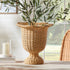 Myra Rattan Scalloped Edge Footed Urn - View 5