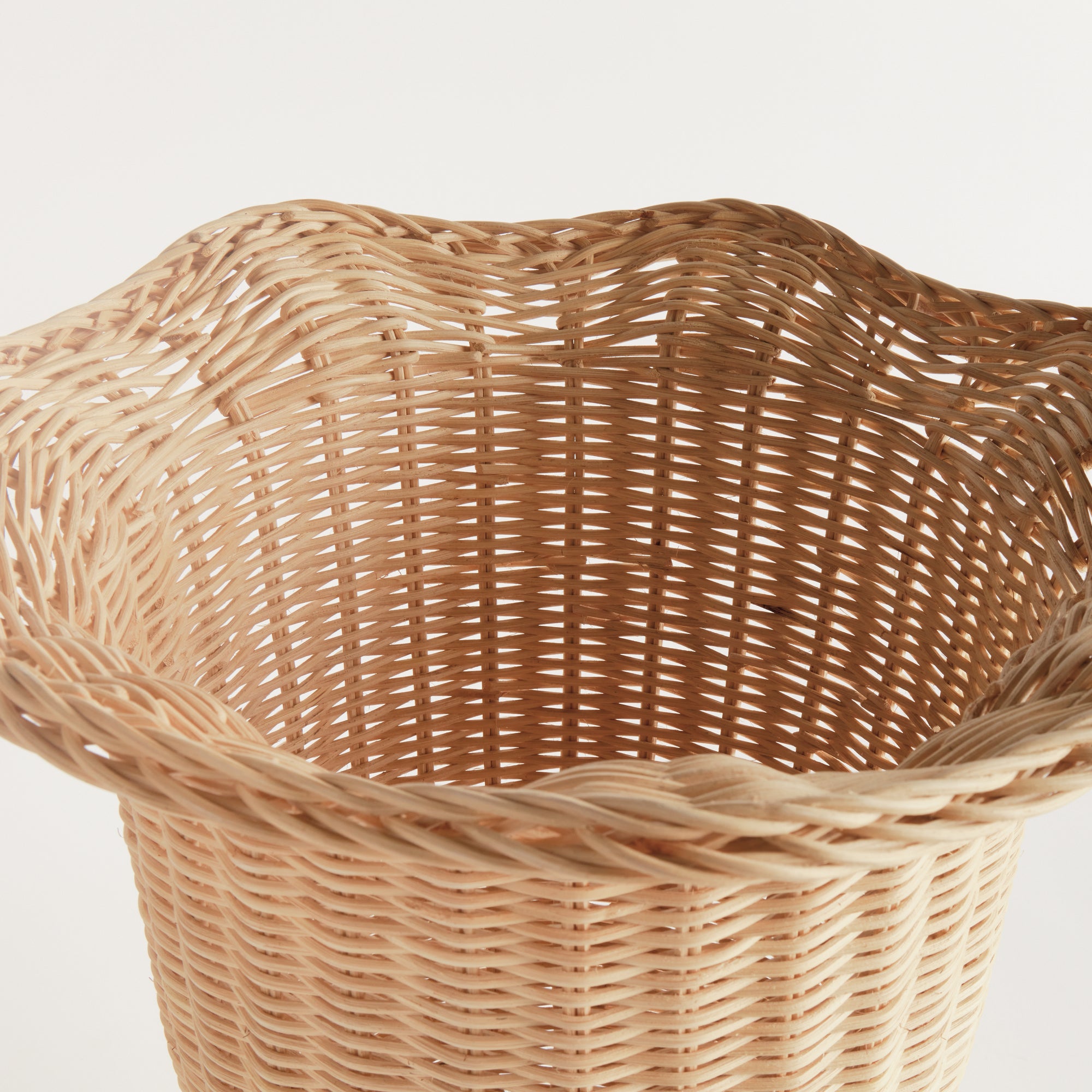 Myra Rattan Scalloped Edge Footed Urn - View 4
