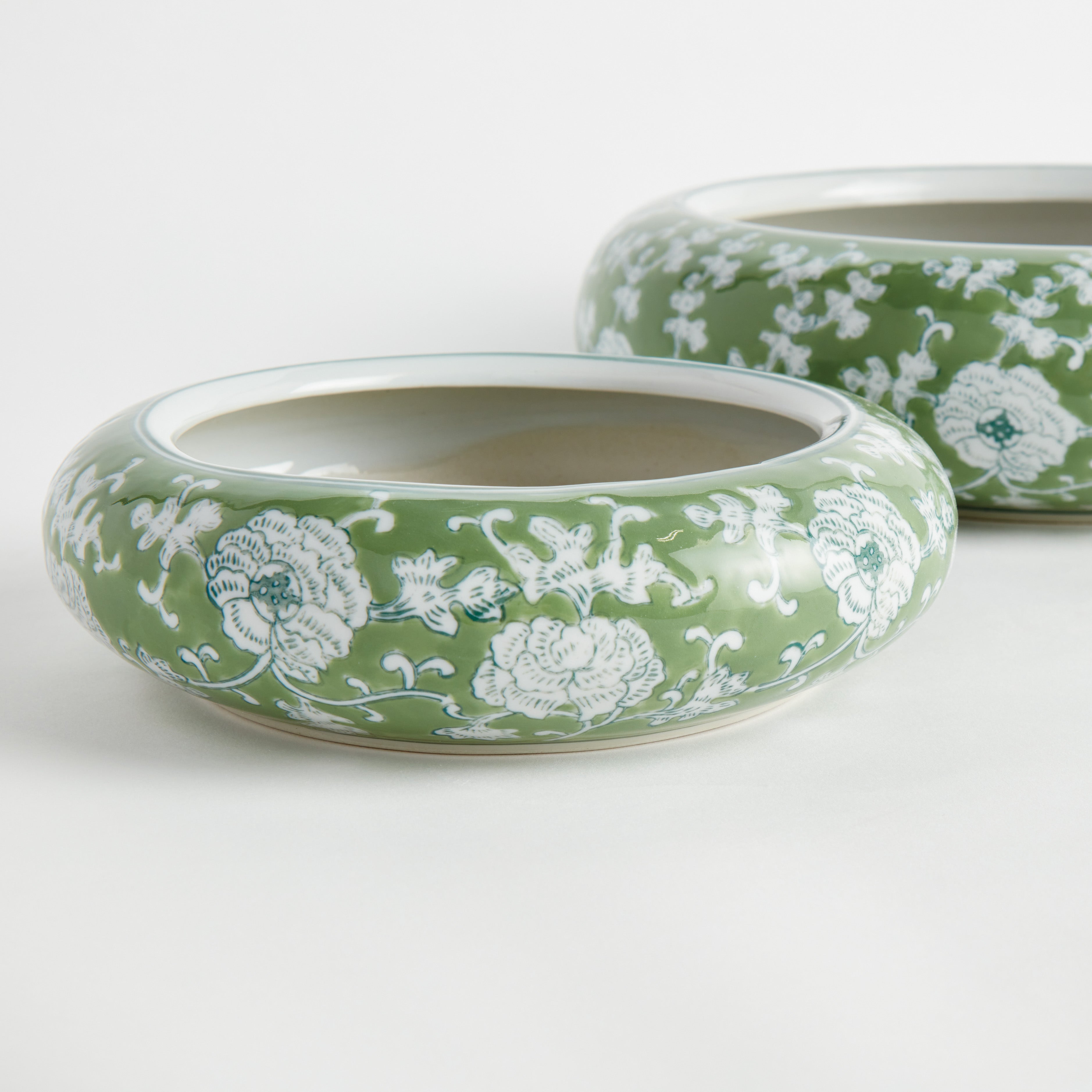 IMPERIAL LOTUS LOW POTS LARGE, SET OF 2 - view 2