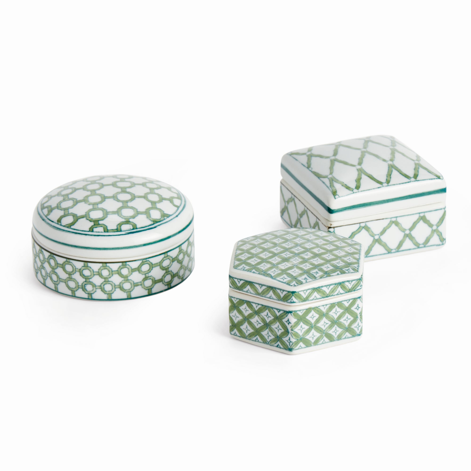 Imperial Lidded Boxes, Set Of 3