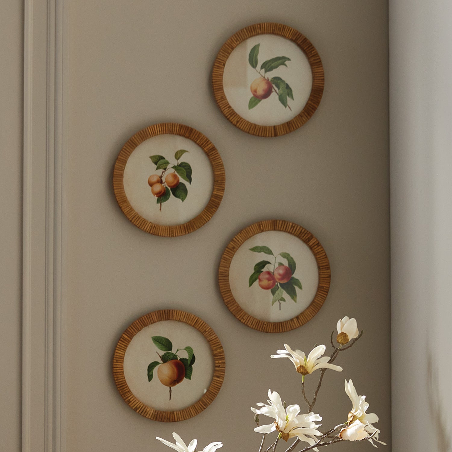 PEACH CUTTINGS ROUND PETITE PRINTS, SET OF 4 - view 2