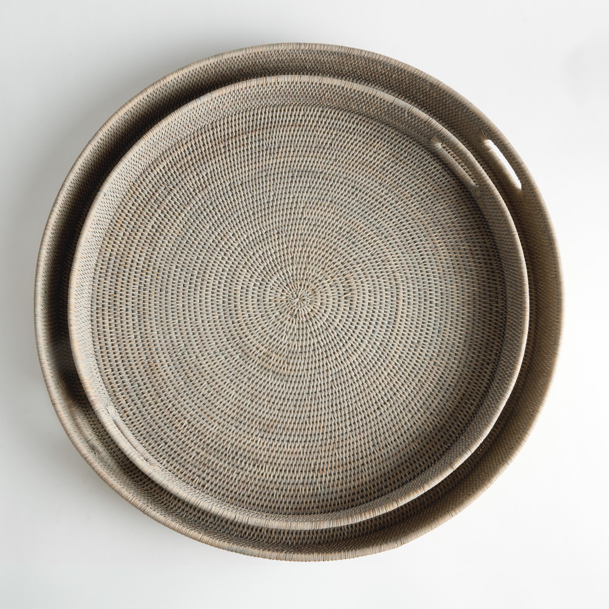 Burma Rattan Round Ottoman Trays Lg St/2 - View 4