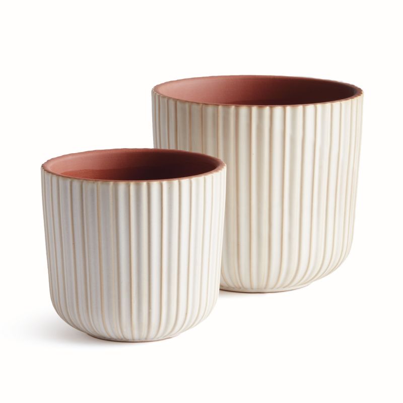 WHITE TASHA POTS SET OF 2 BY NAPA HOME & GARDEN - A. Dodson's
