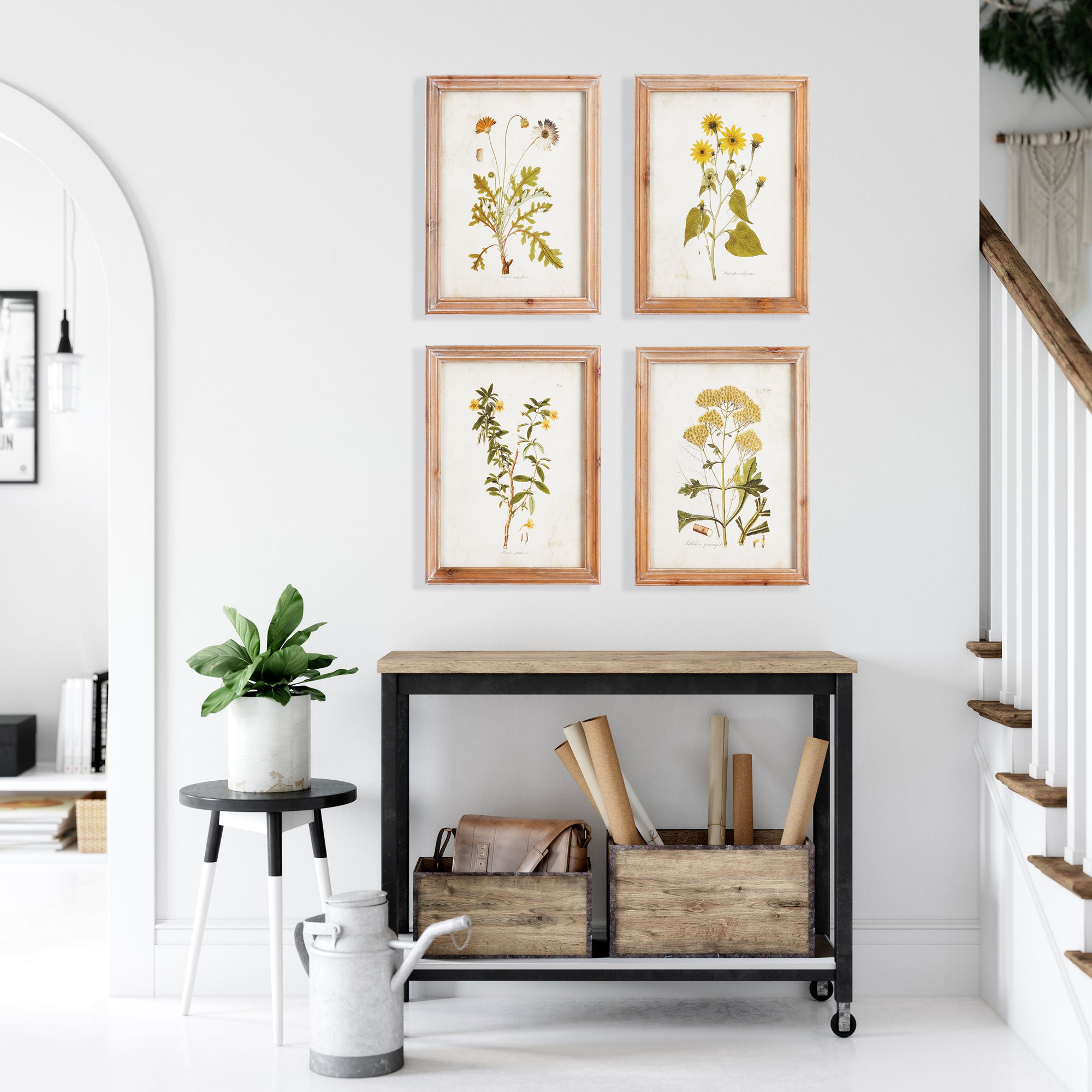 GOLDEN WILDFLOWER STUDY, SET OF 4 - view 4