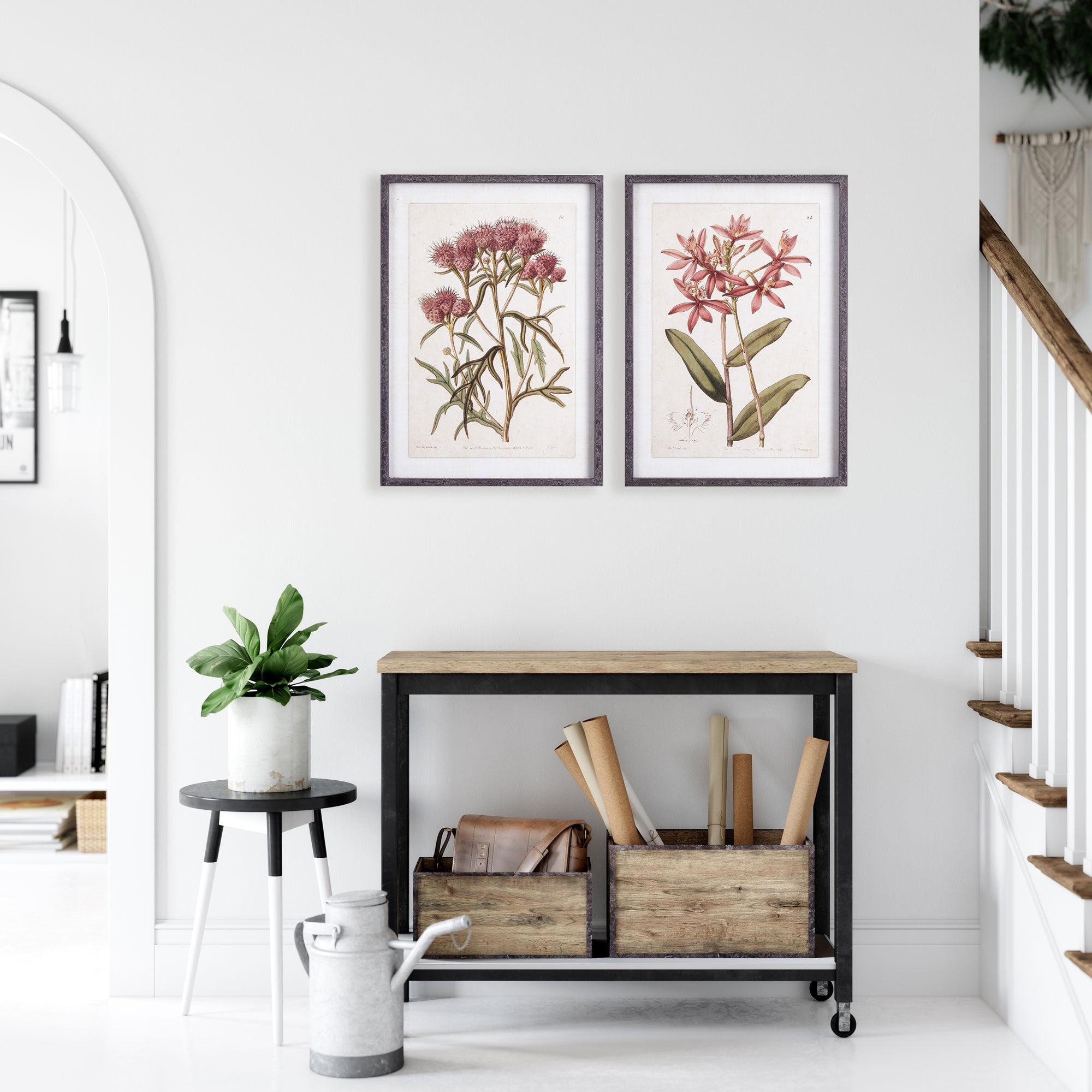 Pretty In Pink Vintage Prints, Set Of 2 - View 4