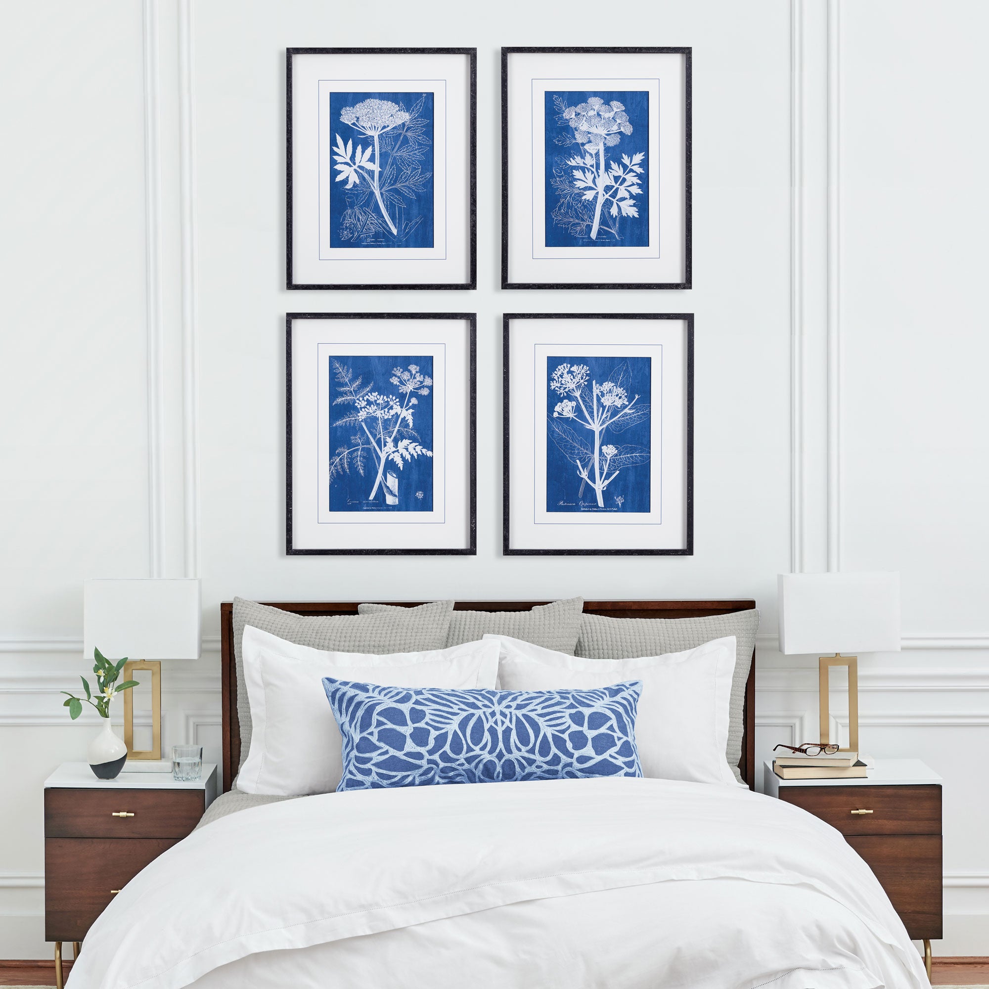 Cyanotype Queen Annes Lace Prints, Set Of 4 - View 5