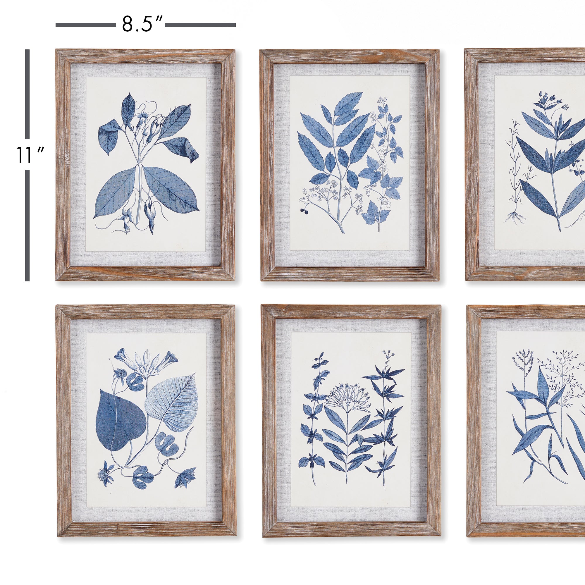 Blue Leaf Petite Prints, Set Of 6 - View 3