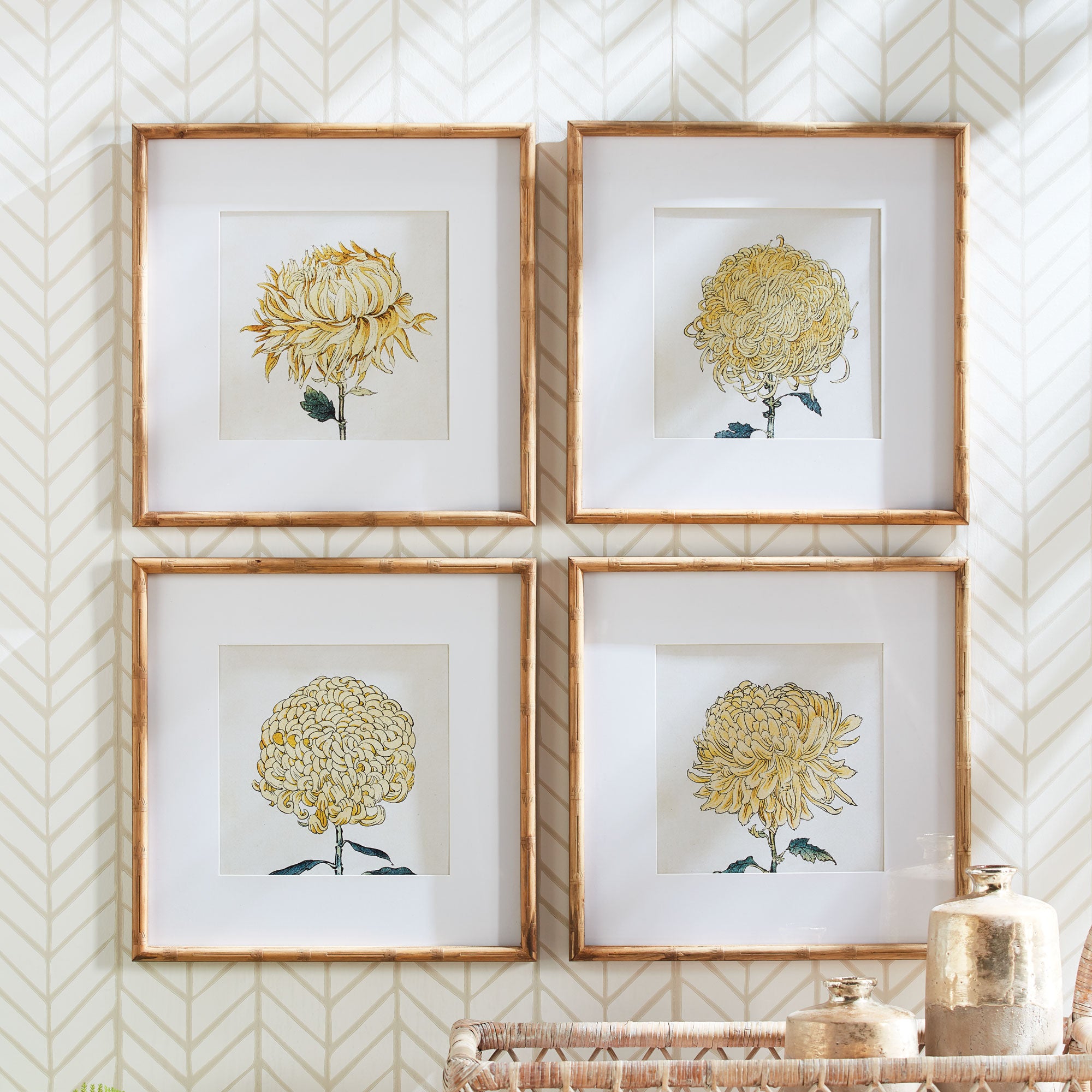 CHRYSANTHEMUM PRINTS, SET OF 4 - view 4