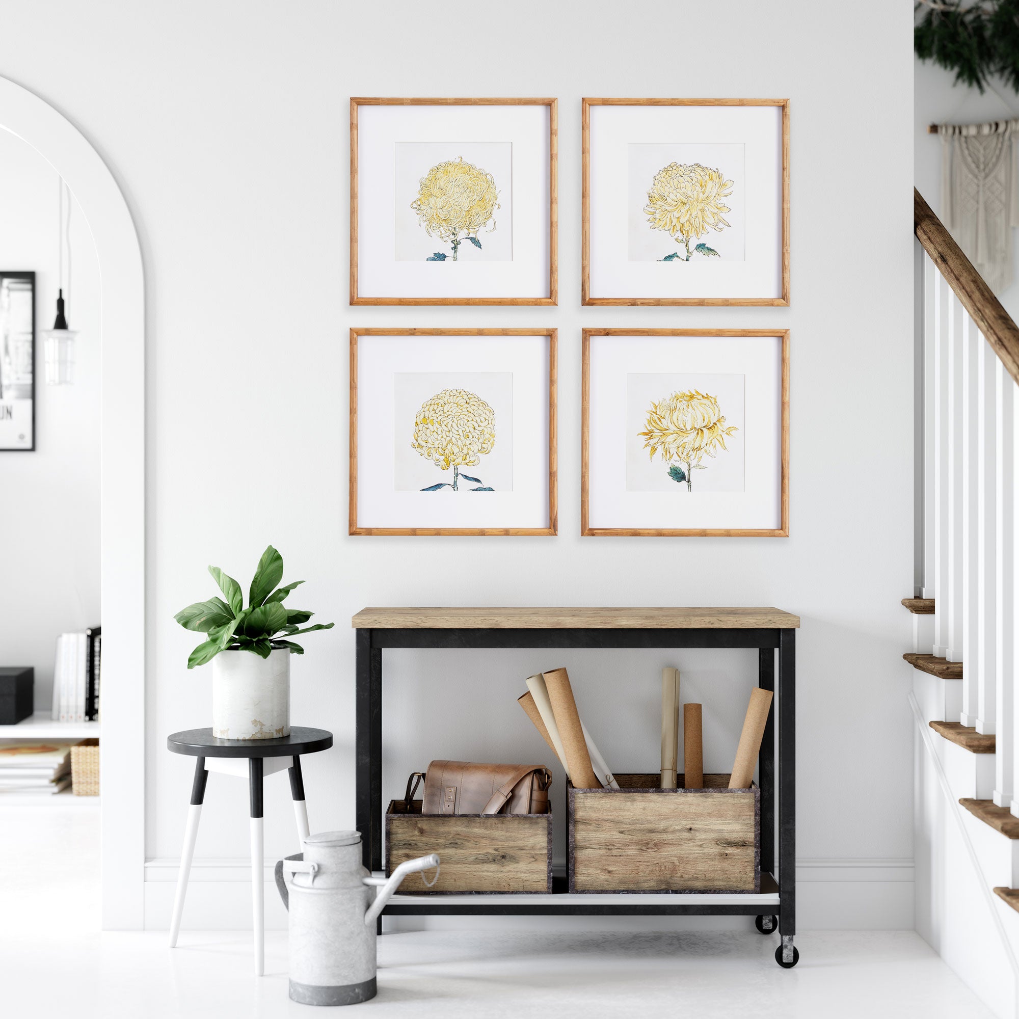 CHRYSANTHEMUM PRINTS, SET OF 4 - view 5