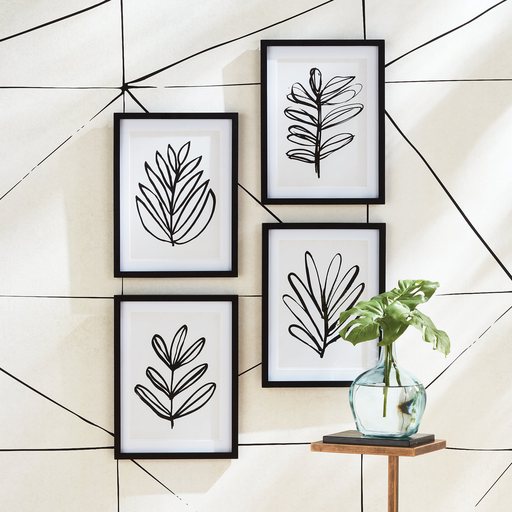 Sketched Leaf Prints, Set Of 4 - View 3
